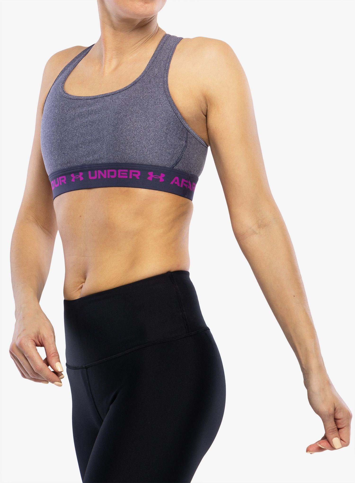 Sportski grudnjak Under Armour Crossback Mid Heather Bra - tempered steel lt/strobe