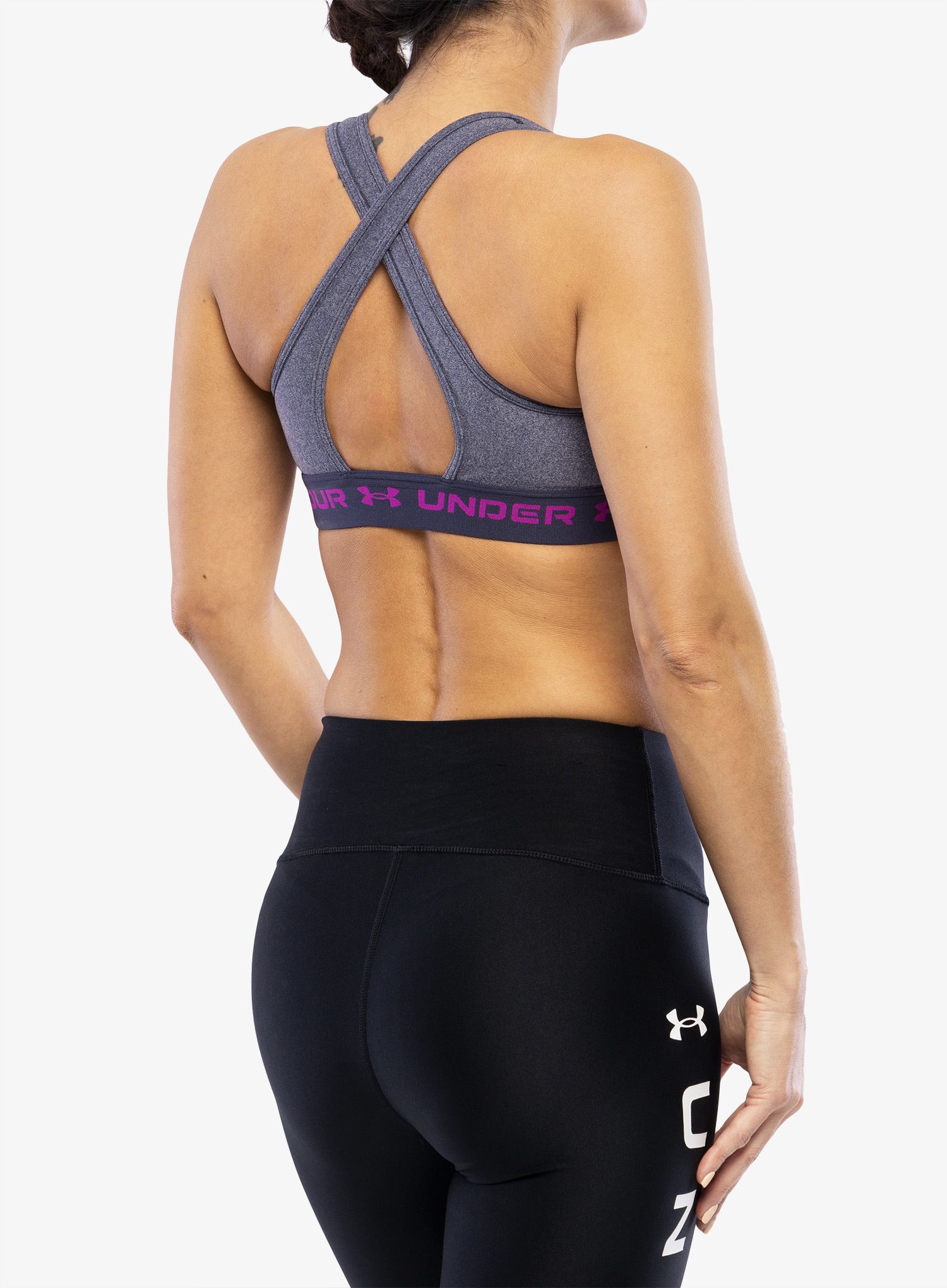 Sportski grudnjak Under Armour Crossback Mid Heather Bra - tempered steel lt/strobe