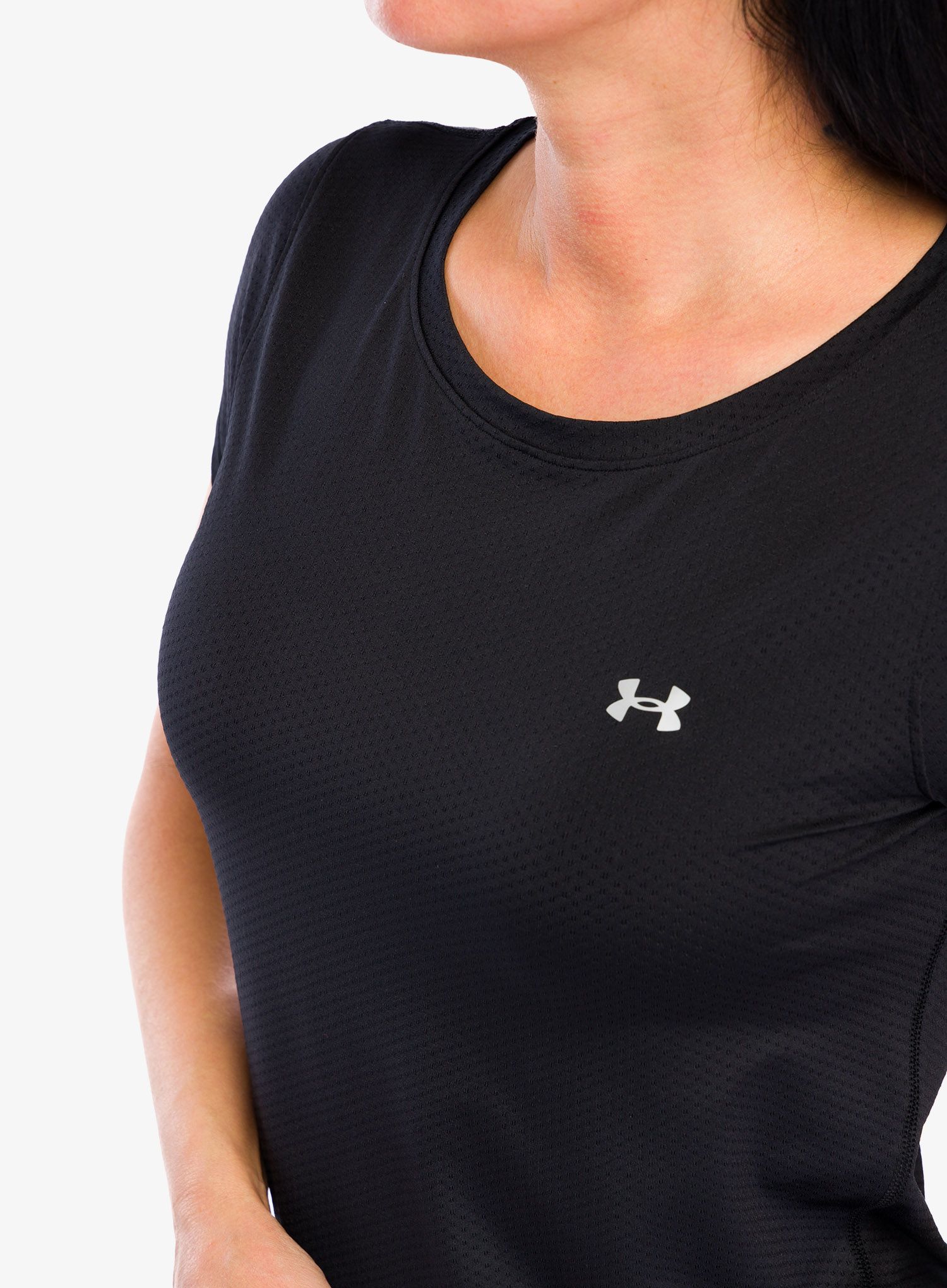 Ženska majica Under Armour HG Armour S/S - black/metallic silver