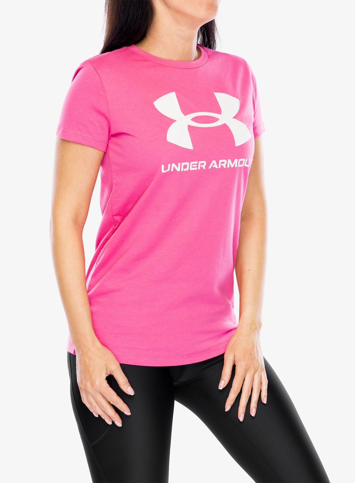 Ženska majica Under Armour Live Sportstyle Graphic SSC - bubble gum/white