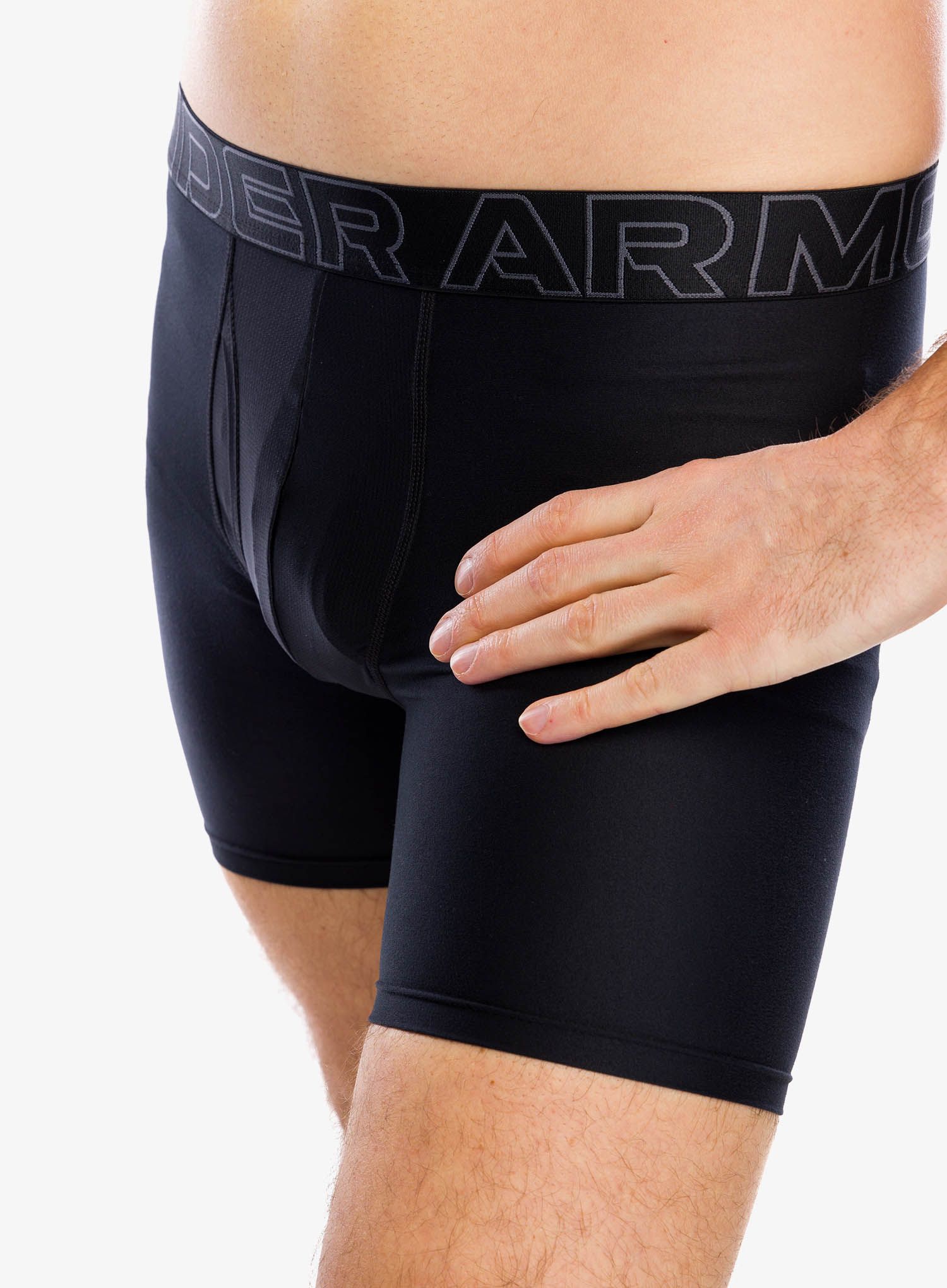 Termoaktivne bokserice Under Armour Performance Tech 6 in 3-Pack Boxerjock - black/black/castlerock