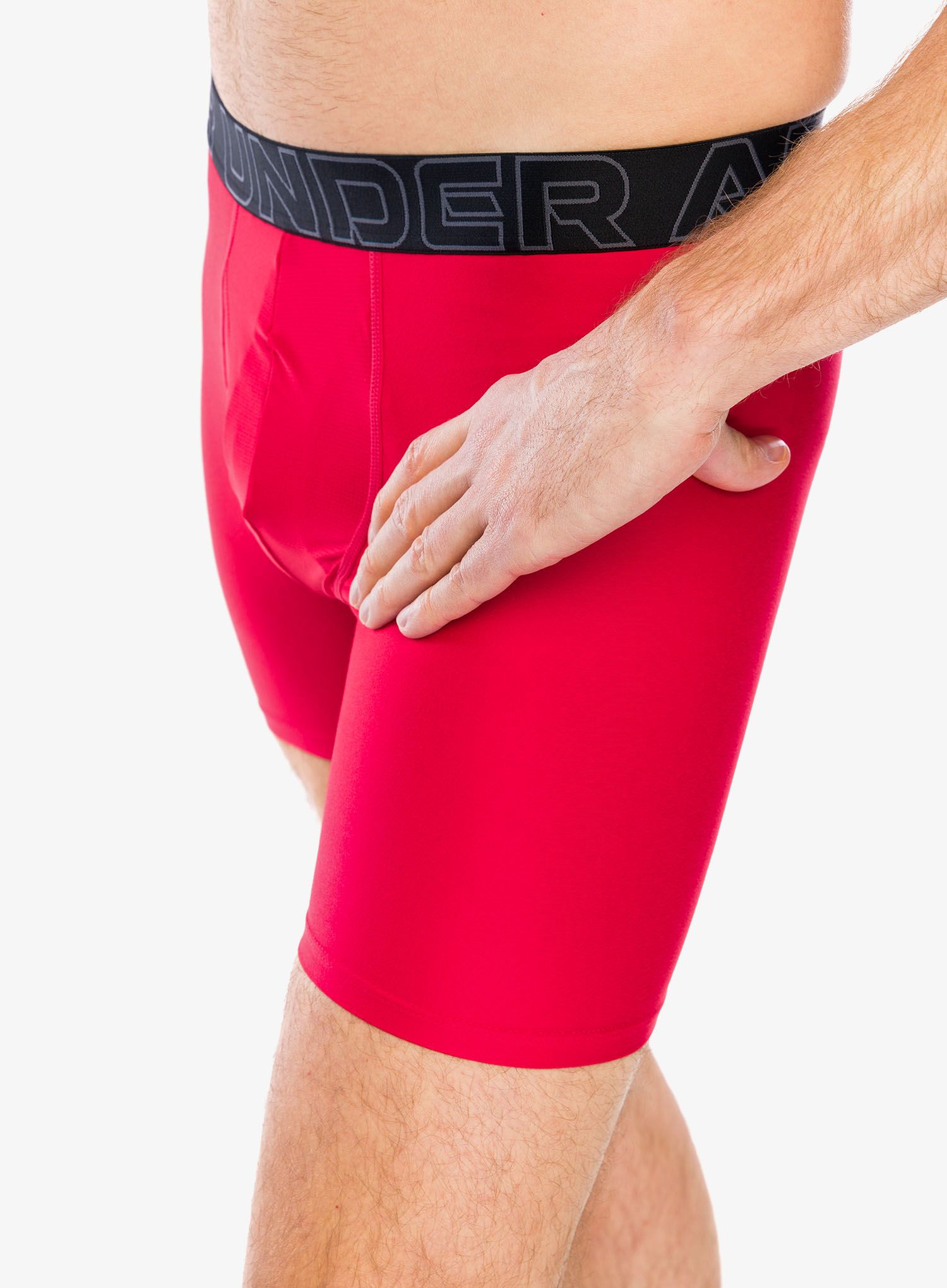 Termoaktivne bokserice Under Armour Performance Tech 6 in 3-Pack Boxerjock - red/castlerock full heather