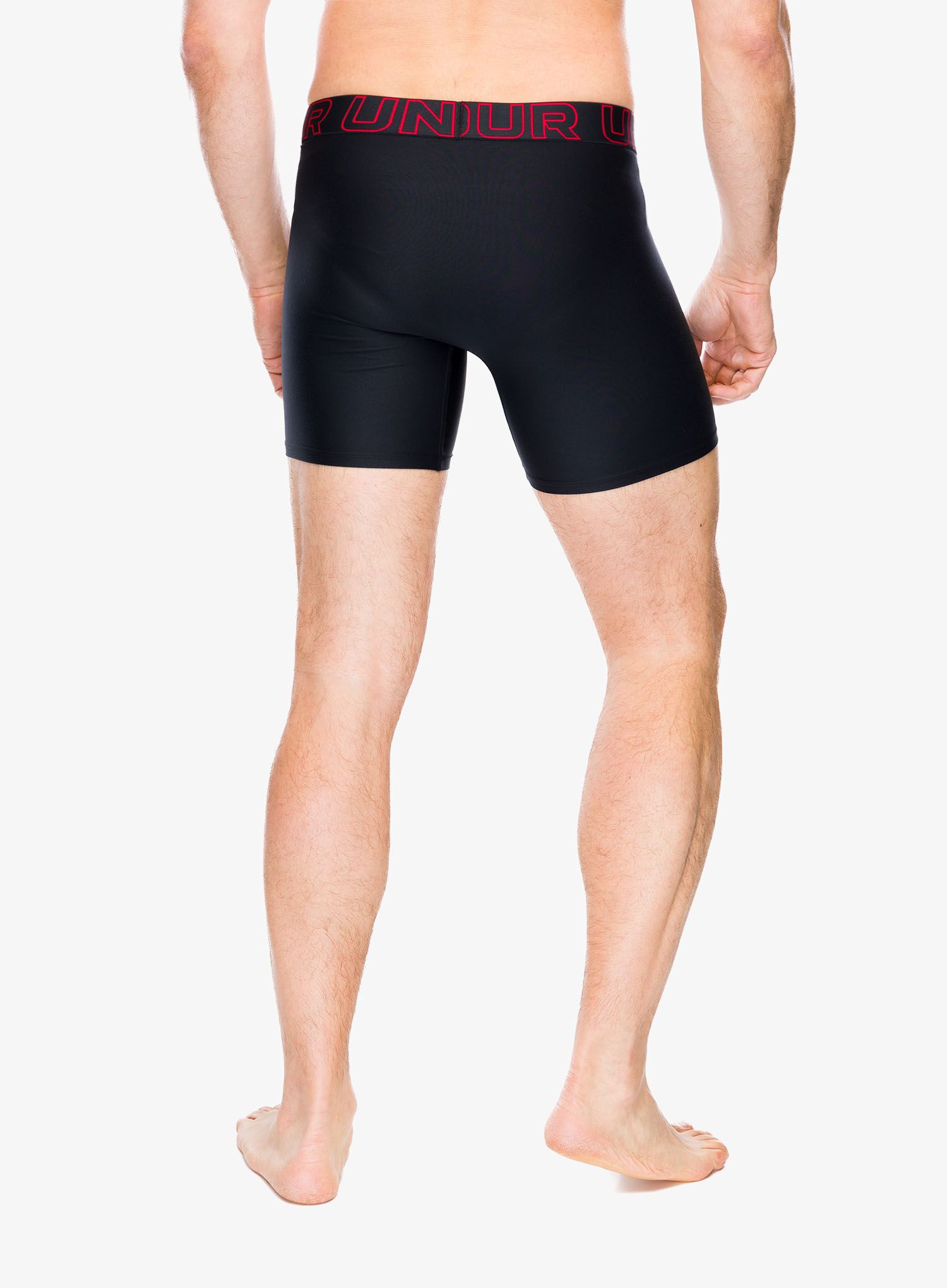 Termoaktivne bokserice Under Armour Performance Tech 6 in 3-Pack Boxerjock - red/castlerock full heather