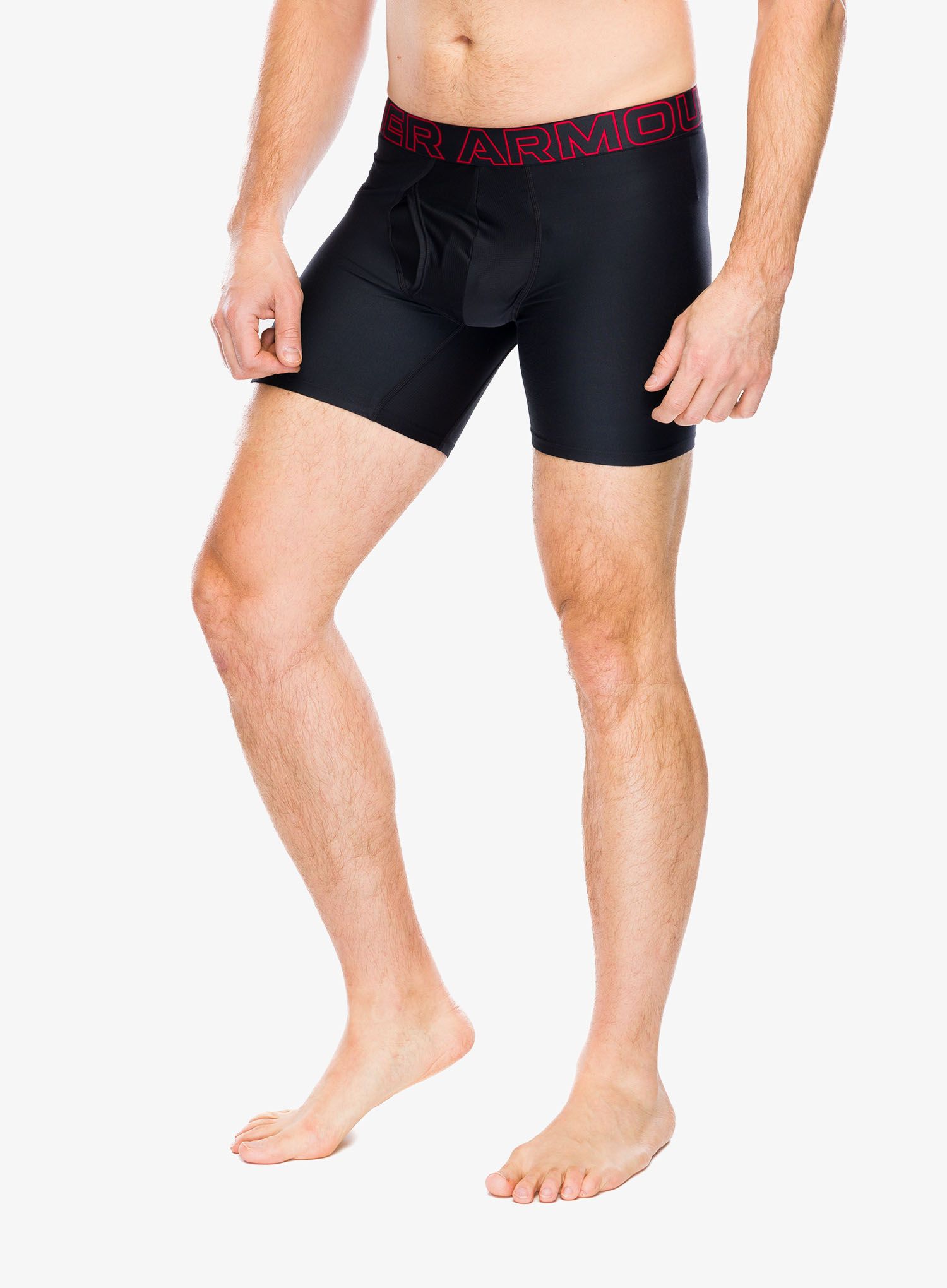 Termoaktivne bokserice Under Armour Performance Tech 6 in 3-Pack Boxerjock - red/castlerock full heather
