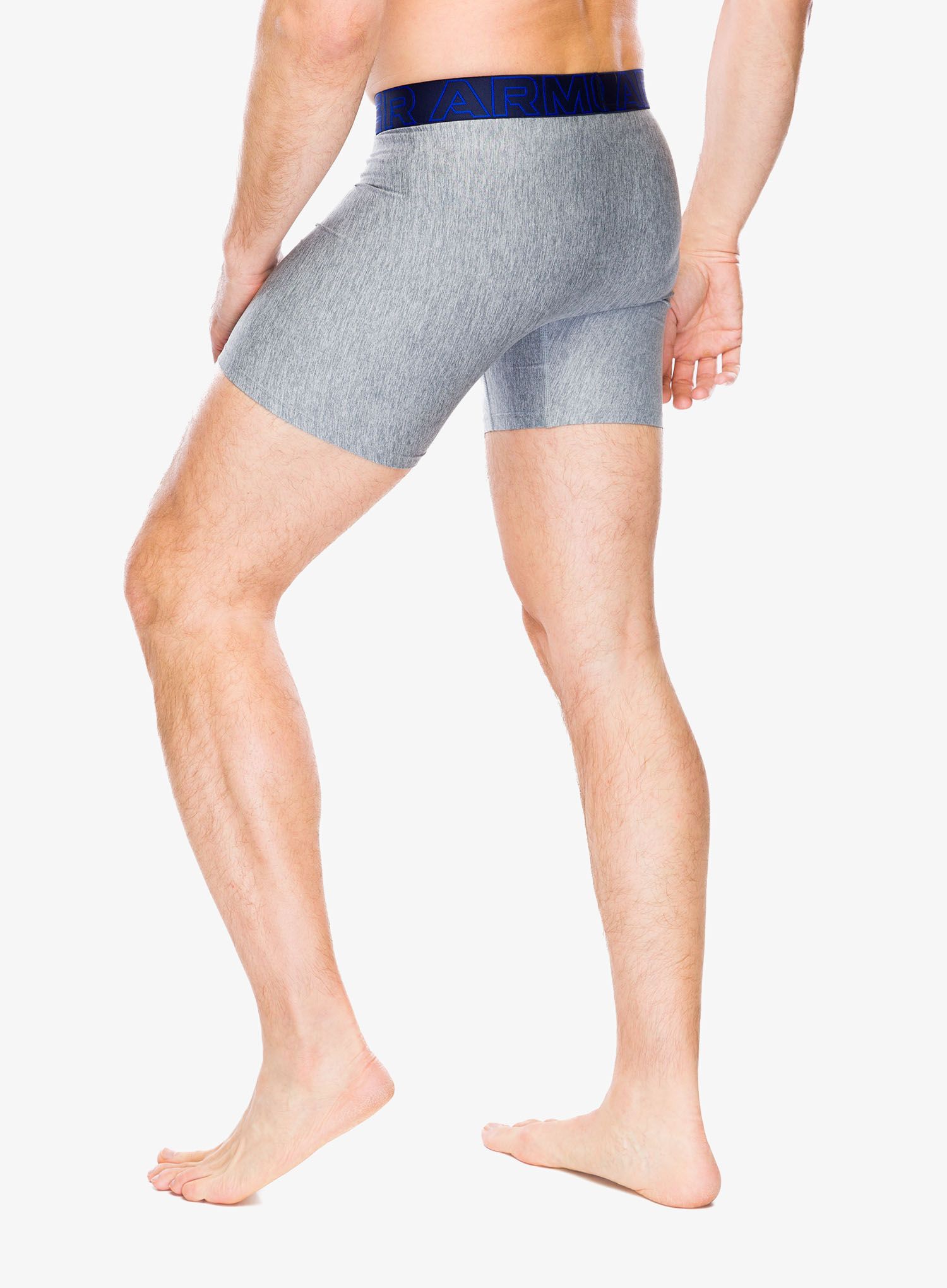 Termoaktivne bokserice Under Armour Performance Tech 6 in 3-Pack Boxerjock - royal/steel full heather