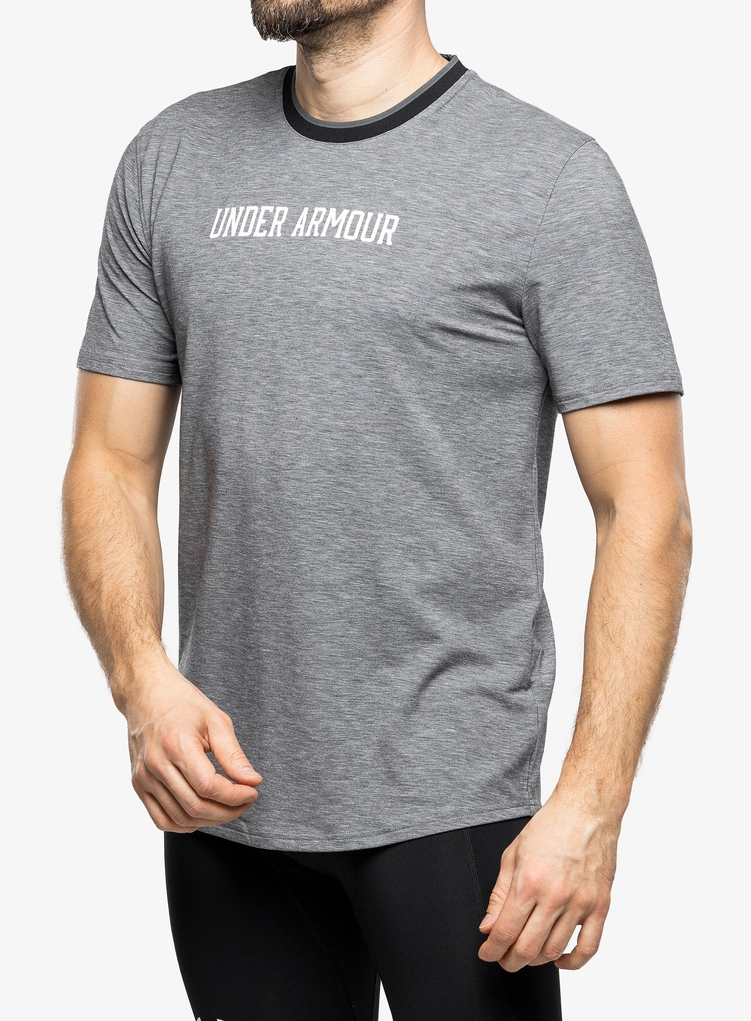 Majica za trening Under Armour Recover S/S - black full heather/white
