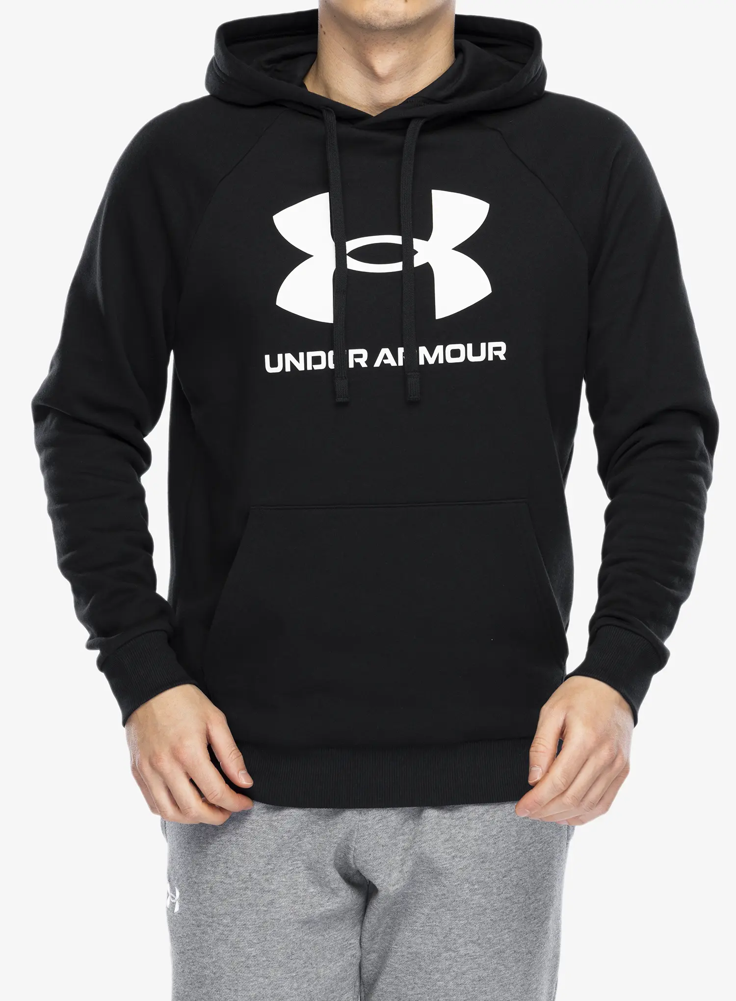 Majica s kapuljačom Under Armour Rival Fleece Logo Hoodie - black/white
