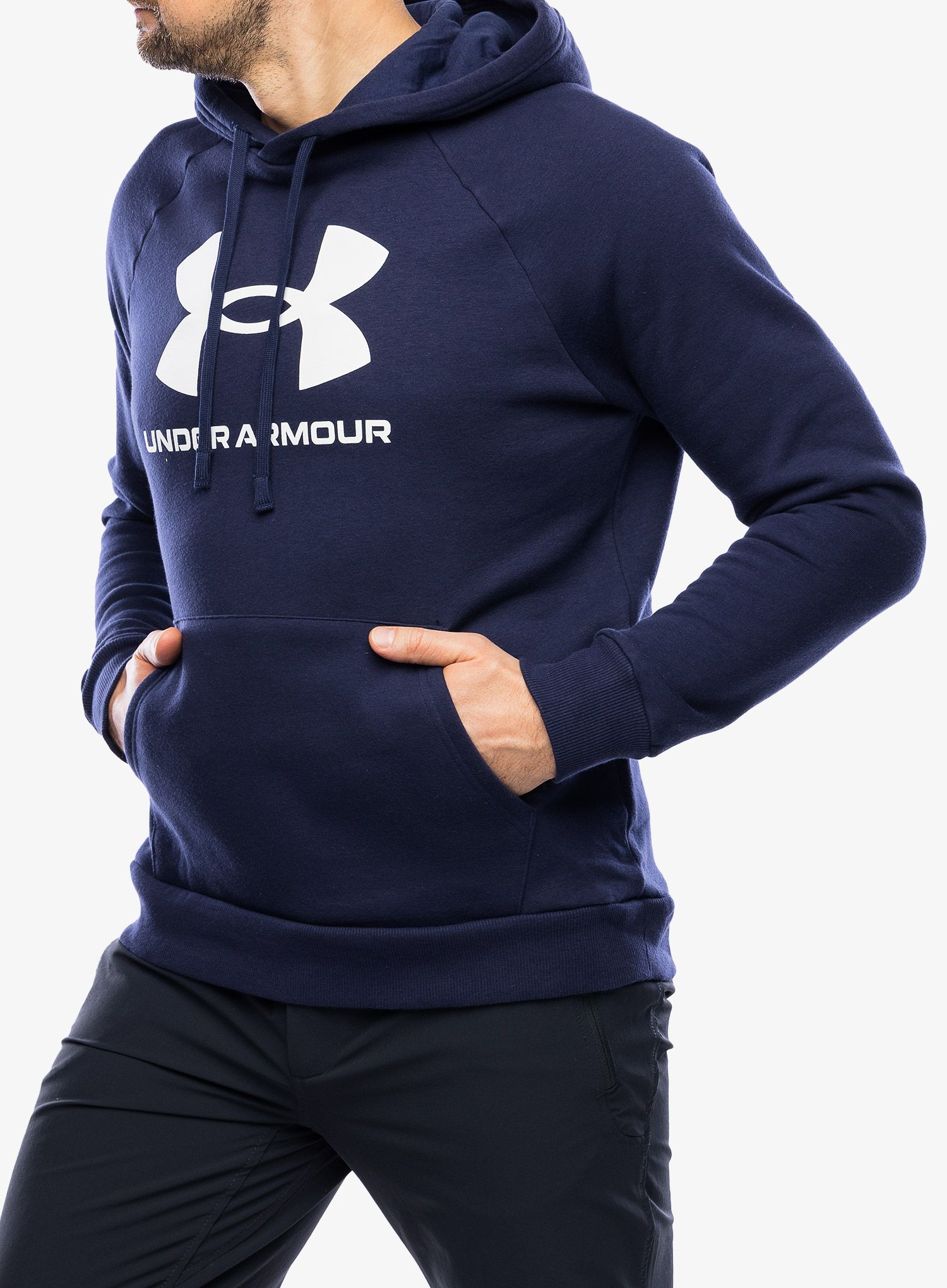 Majica s kapuljačom Under Armour Rival Fleece Logo Hoodie - midnight navy/white