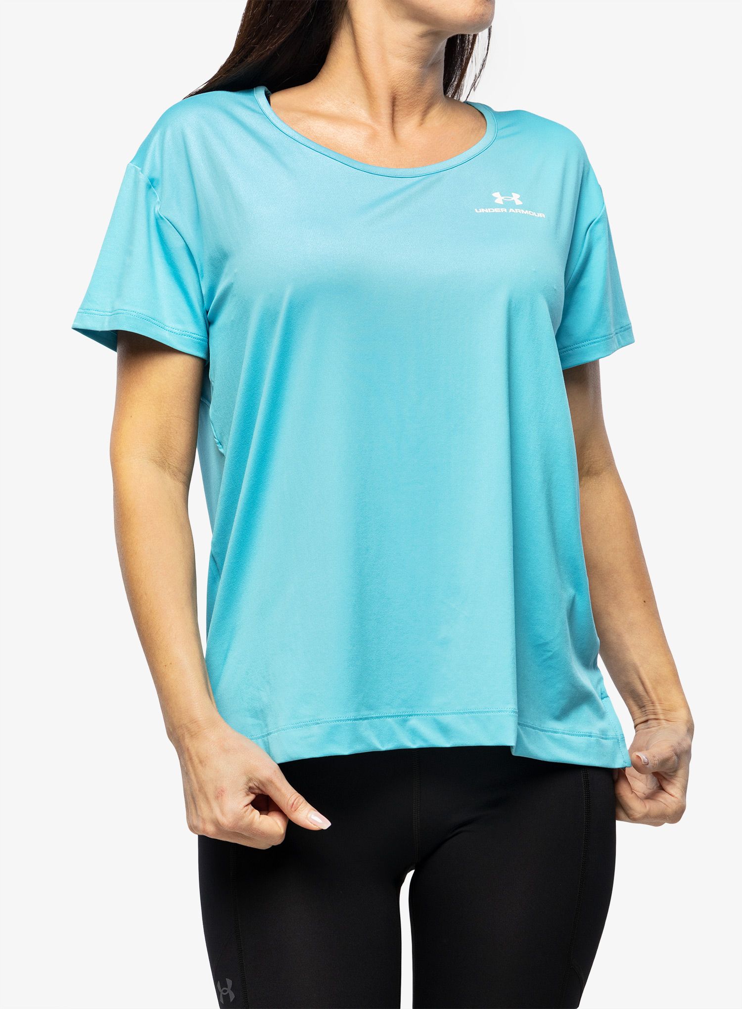 Ženska majica Under Armour Rush Energy Core SS - glacier blue/white