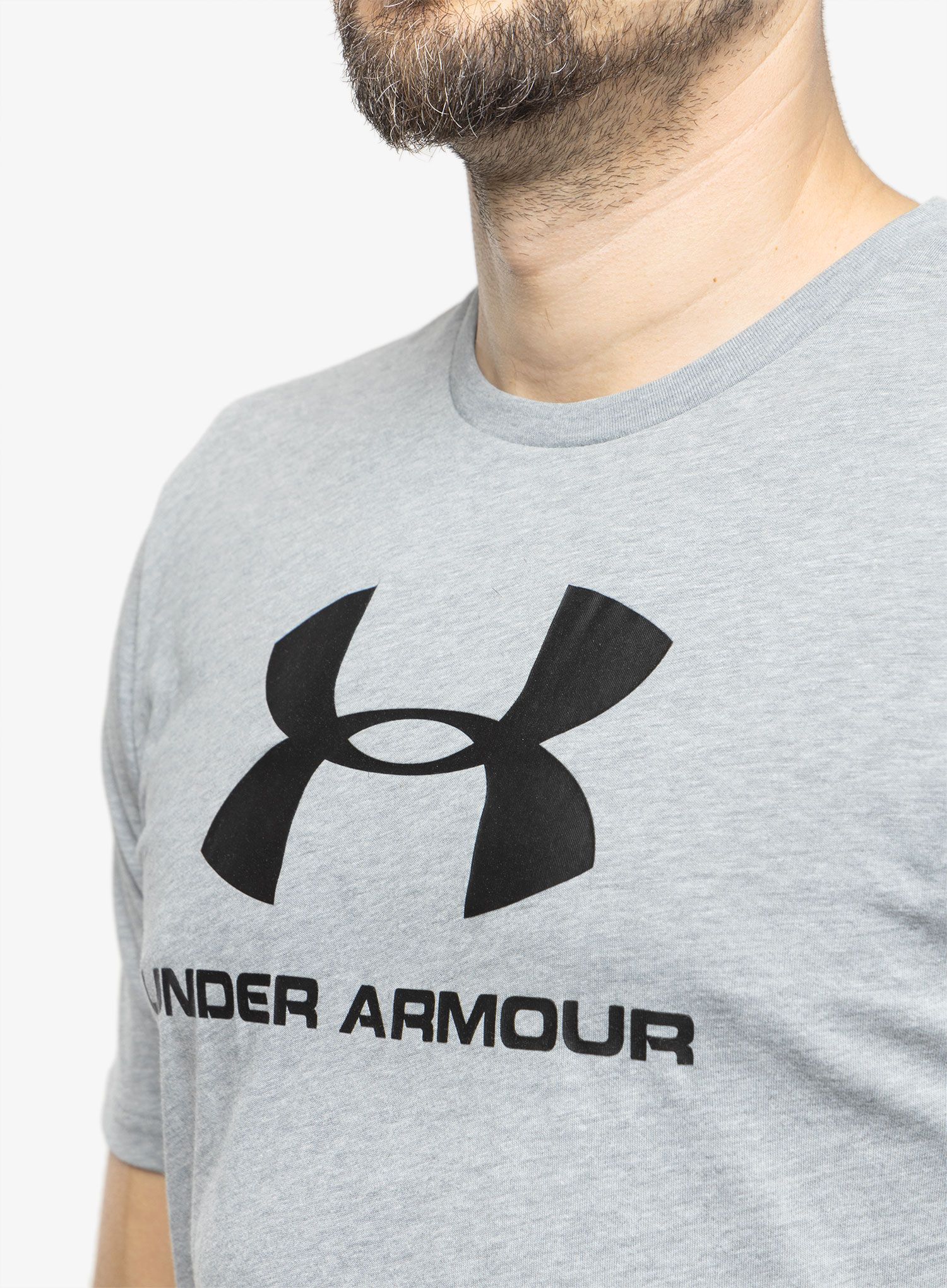 Majica za trening Under Armour Sportstyle Logo Short Sleeve - steel light heather/black