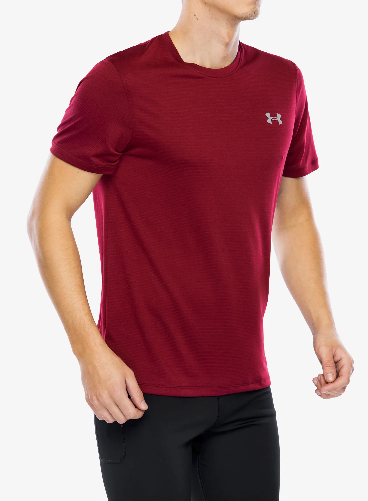 Majica za trčanje Under Armour UA Launch Short Sleeve - cardinal/reflective