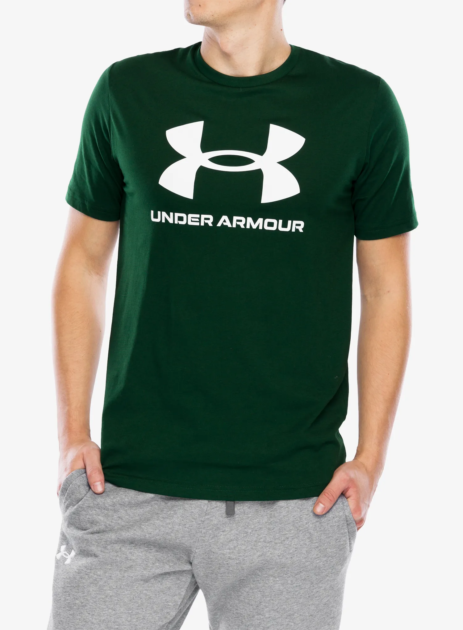 Pamučna majica Under Armour UA Logo Short Sleeve - forest green/white