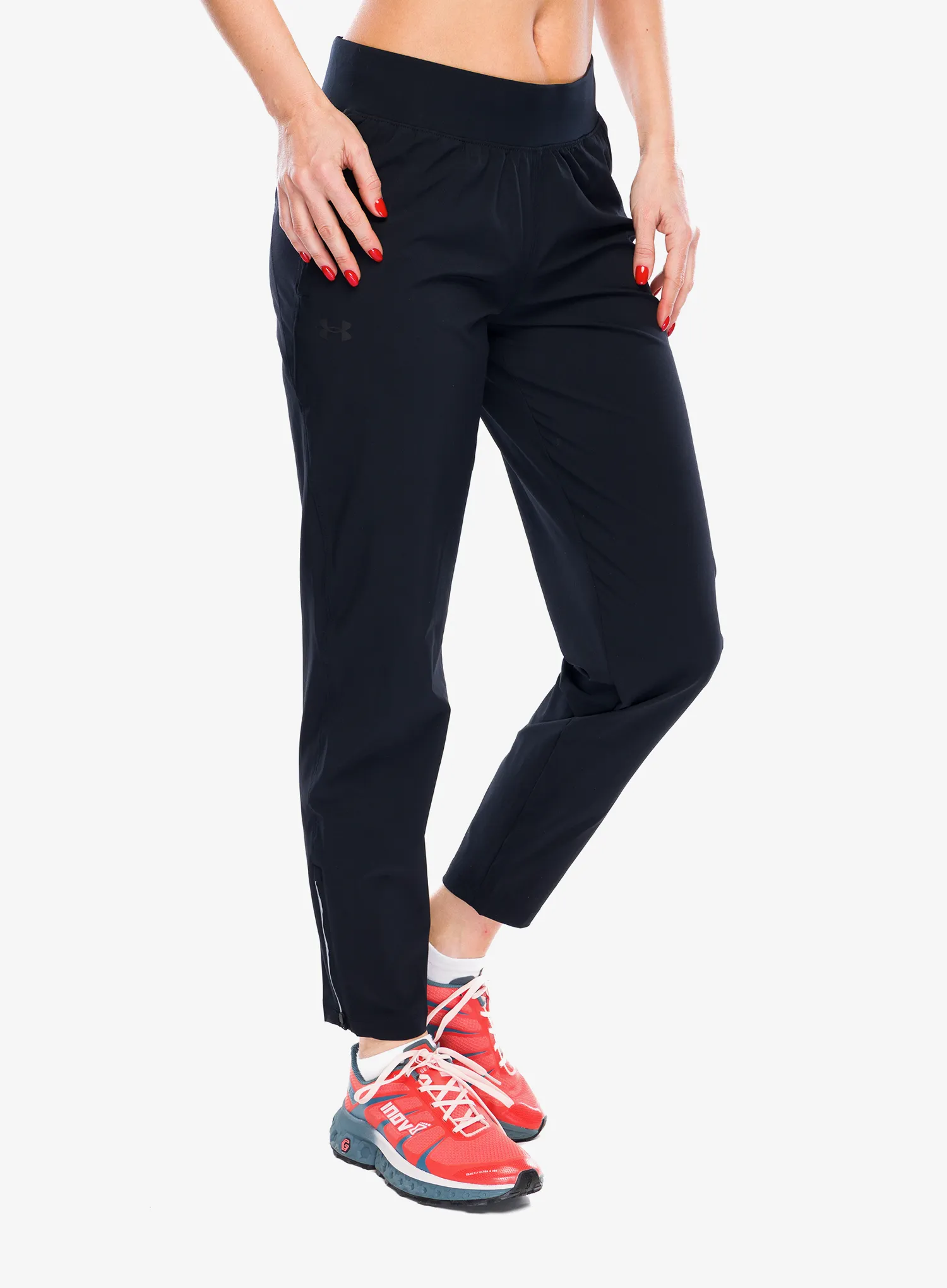 Ženske hlače za trčanje Under Armour UA OutRun The Storm Pants - black/jet gray/reflective