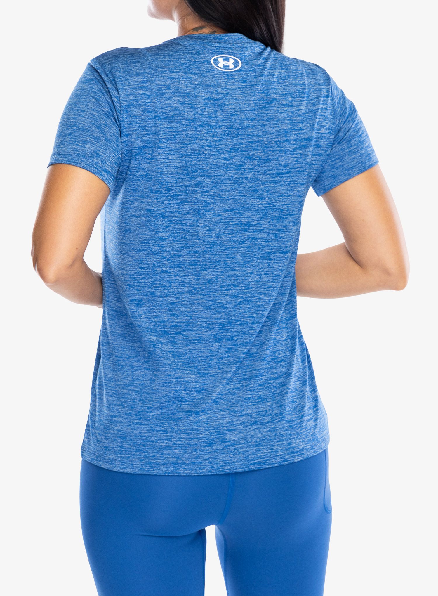 Ženska majica za trening Under Armour UA Tech Twist SS - tech blue/white