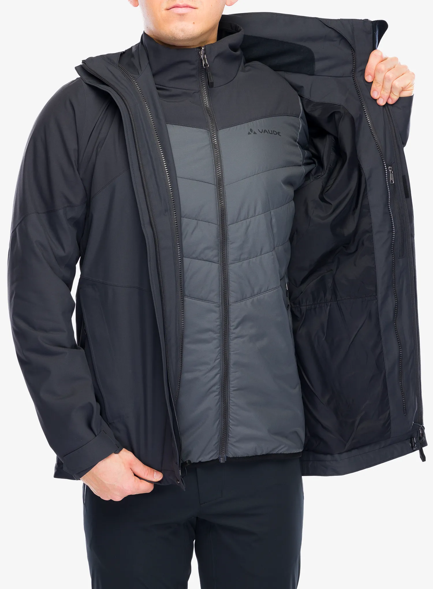 Jakna 3u1 Vaude Caserina 3in1 Jacket II - phantom black