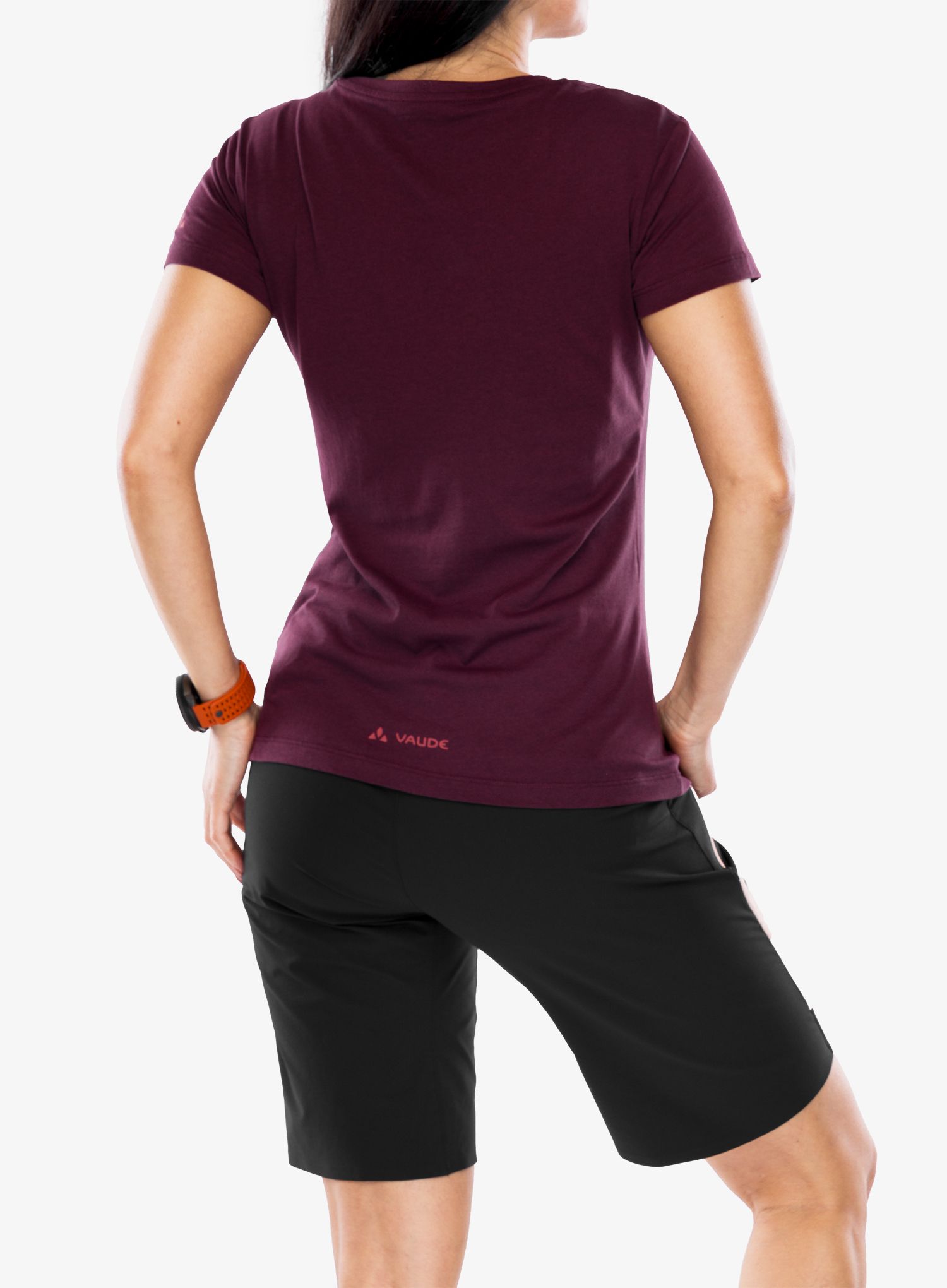 Ženska majica s tiskom Vaude Cyclist T-Shirt V - cassis uni