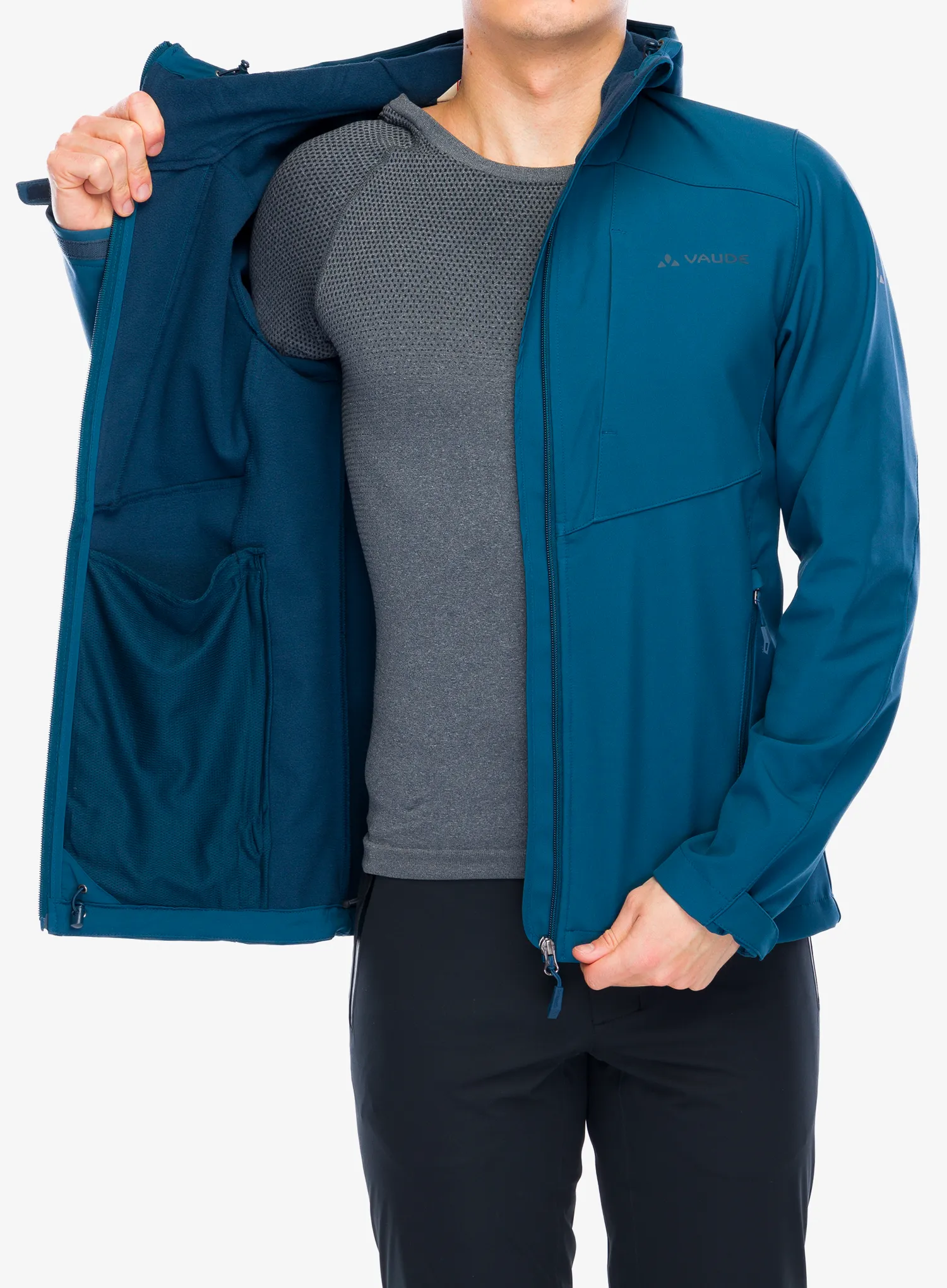 Softshell jakna Vaude Cyclone Hooded Jacket - baltic sea