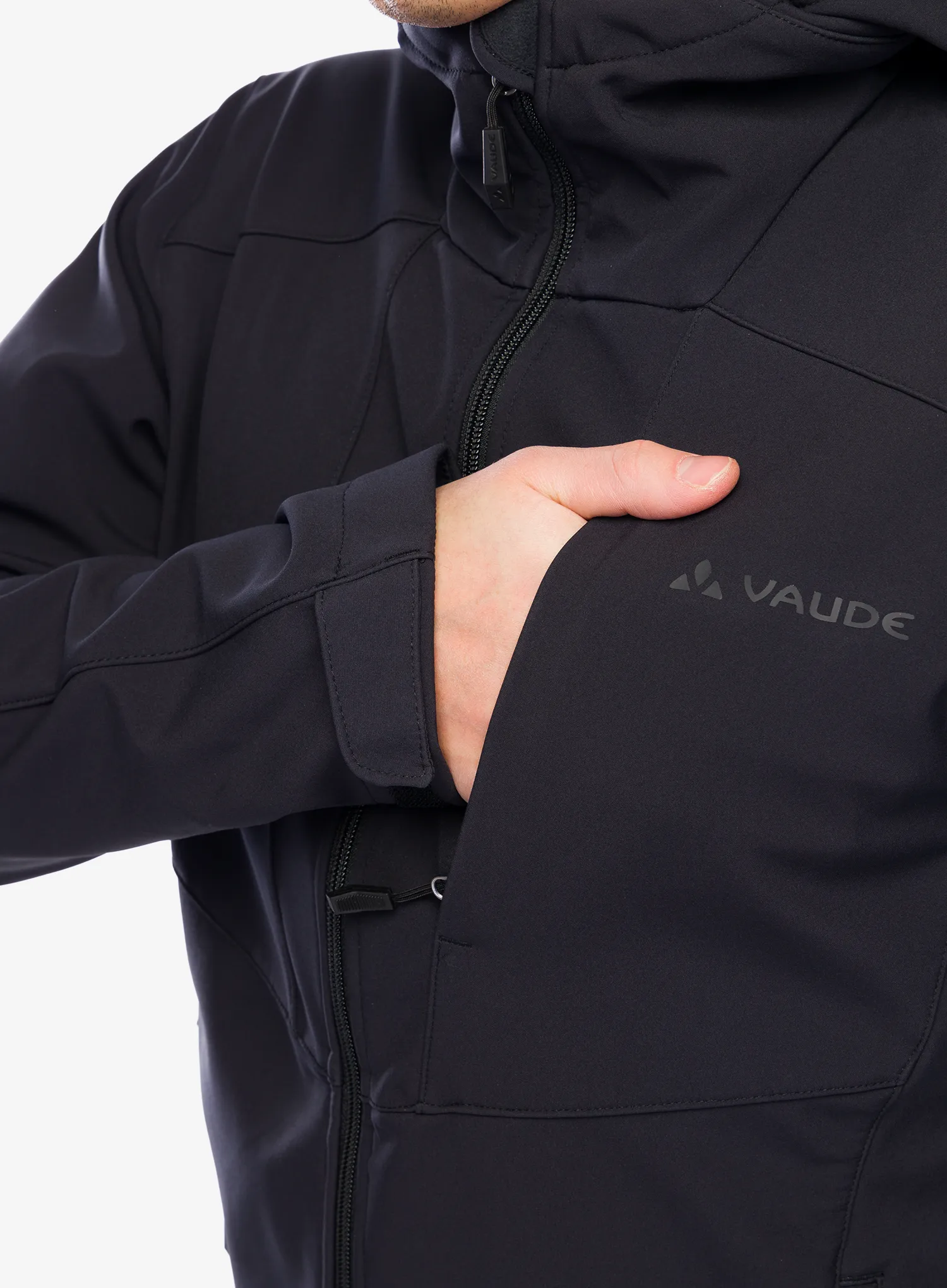 Softshell jakna Vaude Cyclone Hooded Jacket - black