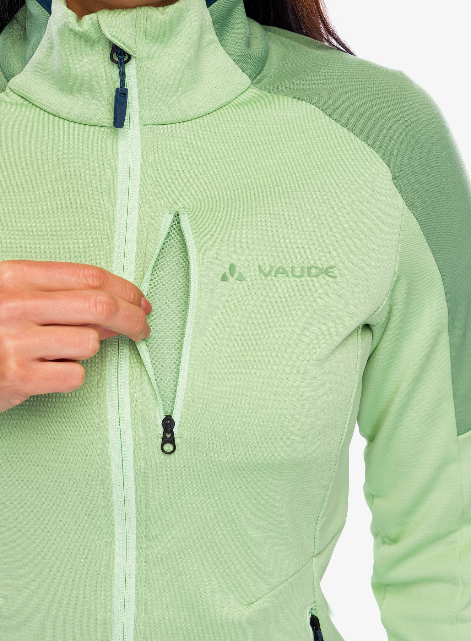 Ženska dukserica od flisa Vaude Elope Fleece Jacket II - aloe vera