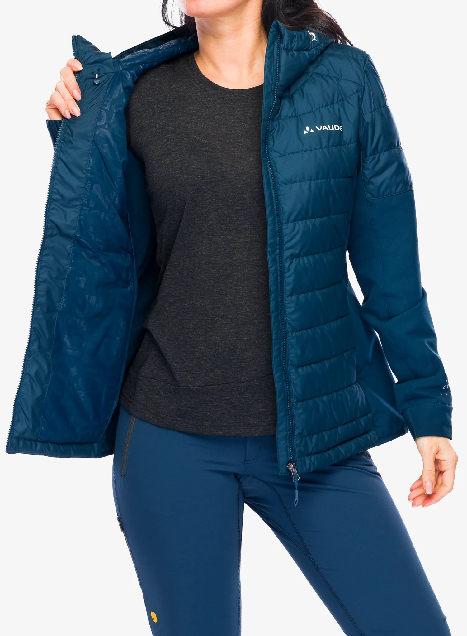 Ženska hibridna jakna Vaude Elope Hybrid Jacket - dark sea