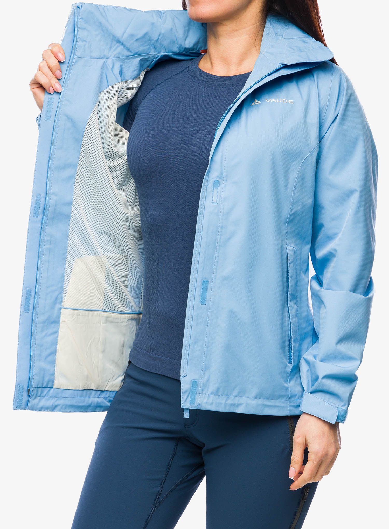 Ženska kišna jakna Vaude Escape Light Jacket - pastel blue