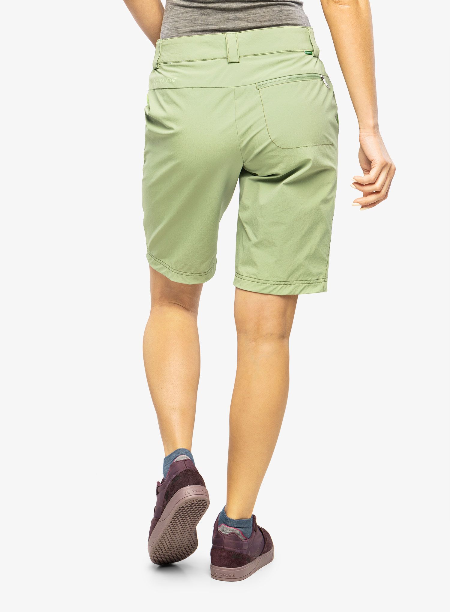Ženske planinarske kratke hlače Vaude Farley Stretch Shorts II - willow green
