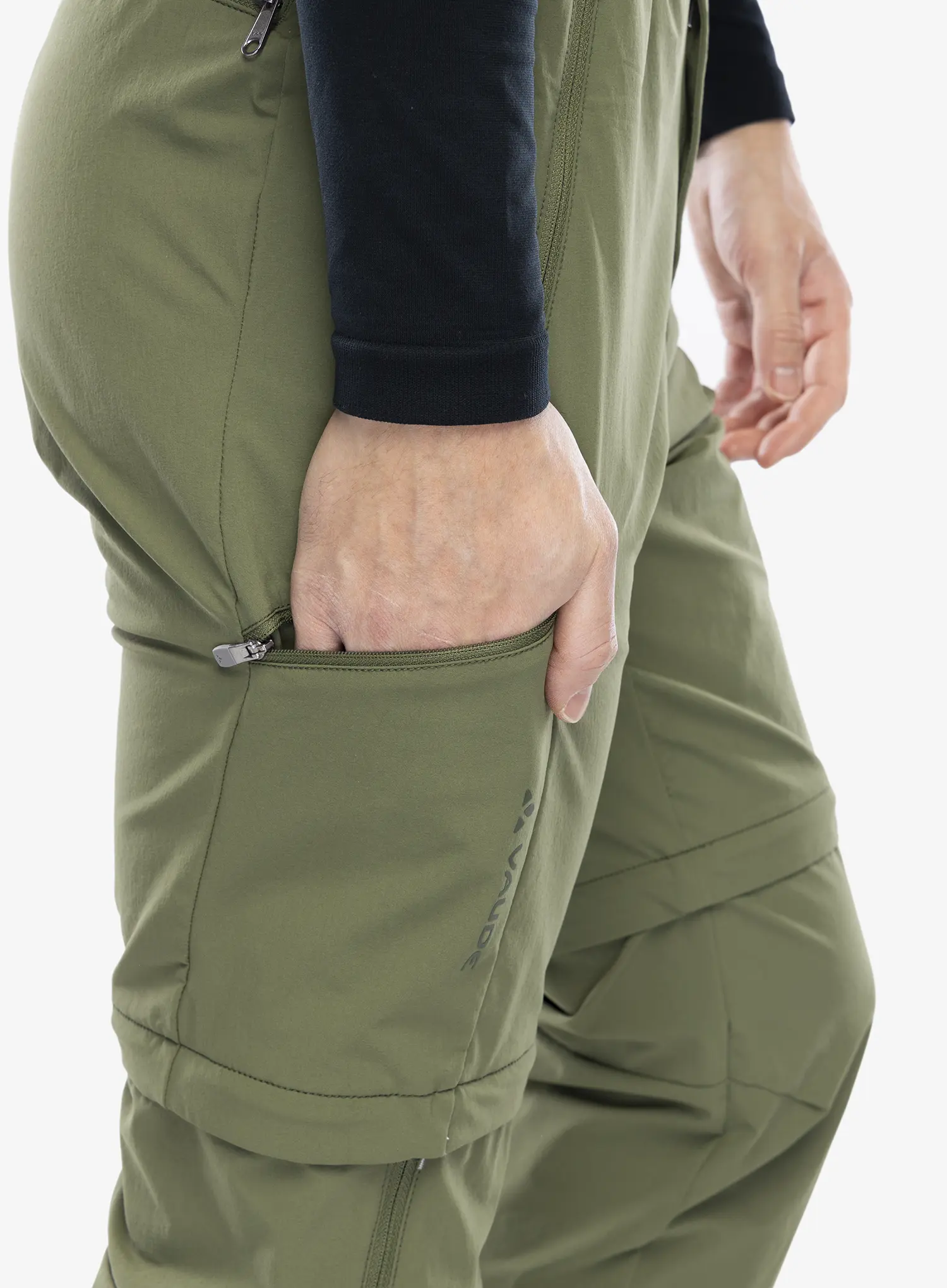 Hlače s odvojivim nogavicama Vaude Farley Stretch T-Zip Pants III - cedar wood