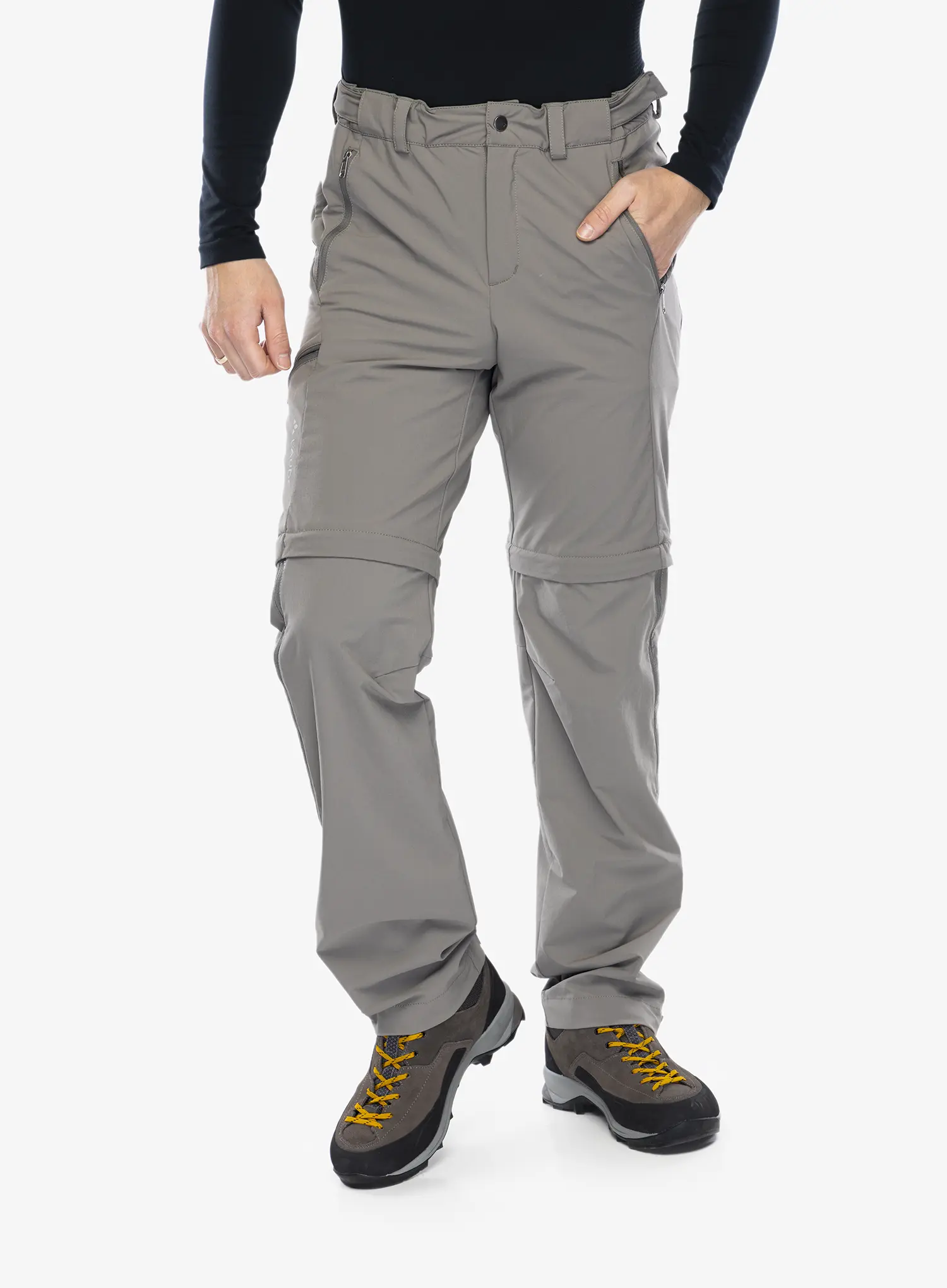 Hlače s odvojivim nogavicama Vaude Farley Stretch T-Zip Pants III - stone grey