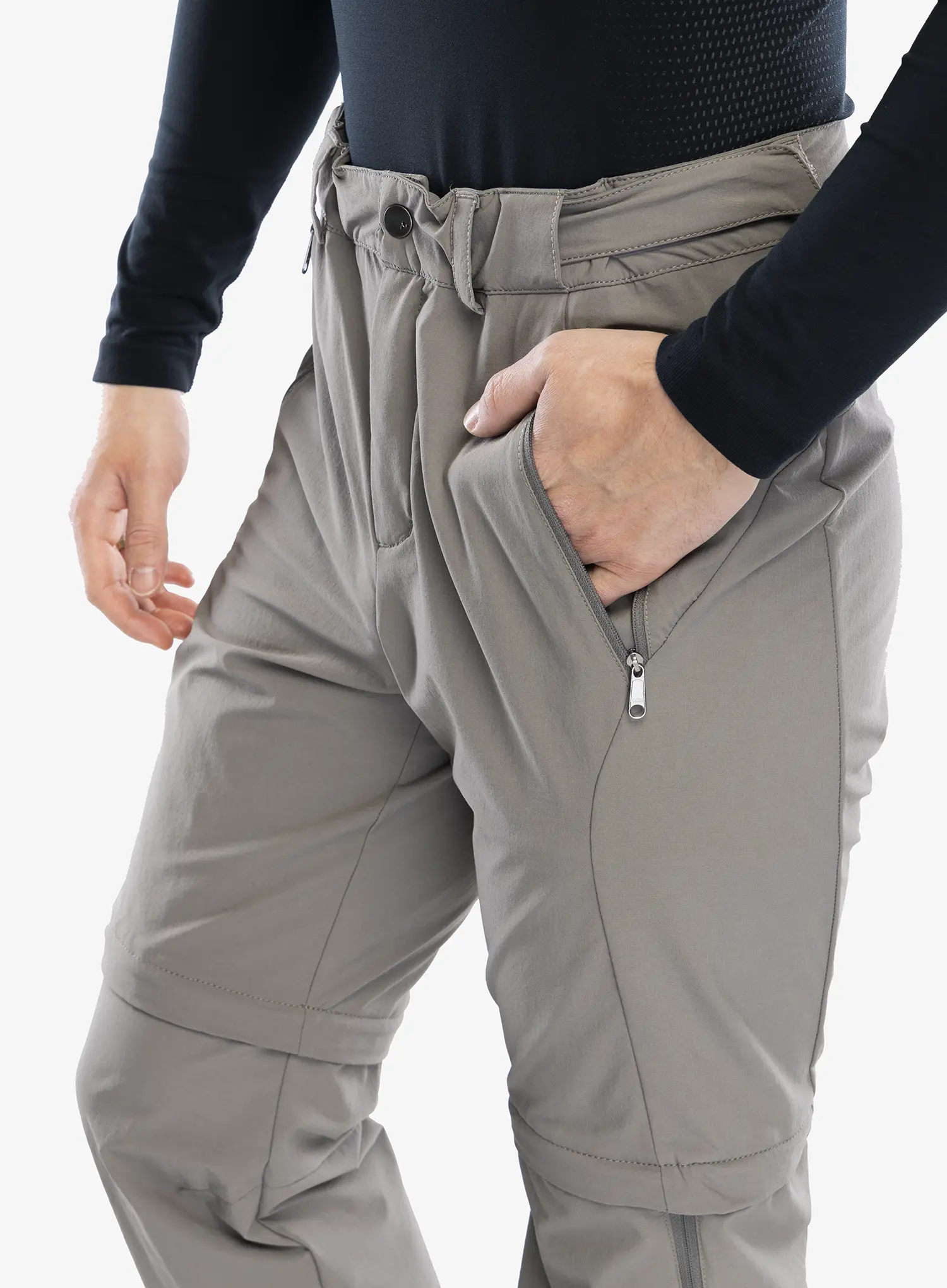 Hlače s odvojivim nogavicama Vaude Farley Stretch T-Zip Pants III - stone grey