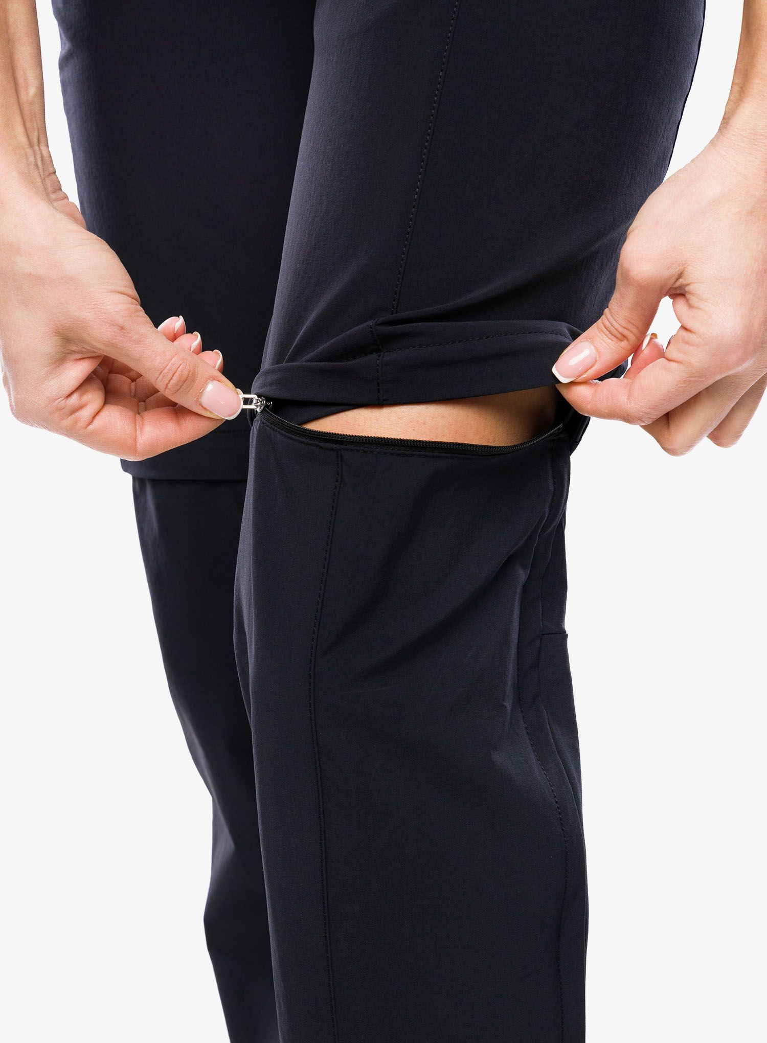 Ženske planinarske hlače Vaude Farley Stretch ZO T-Zip Pants II - black