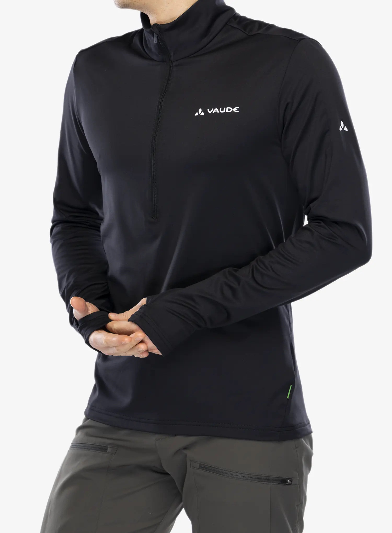 Dukserica od flisa Vaude Livigno Halfzip II - black