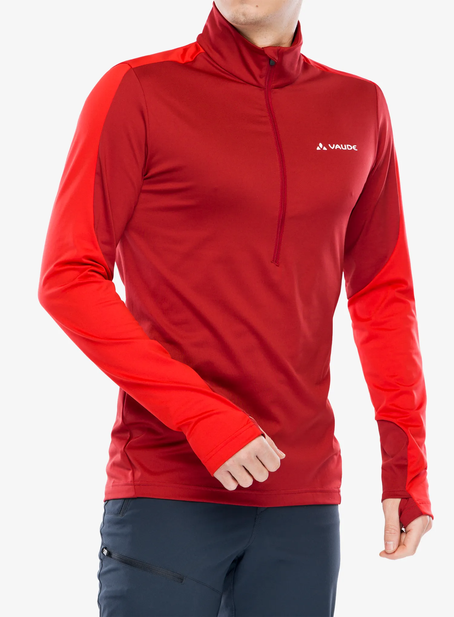 Dukserica od flisa Vaude Livigno Halfzip II - carmine