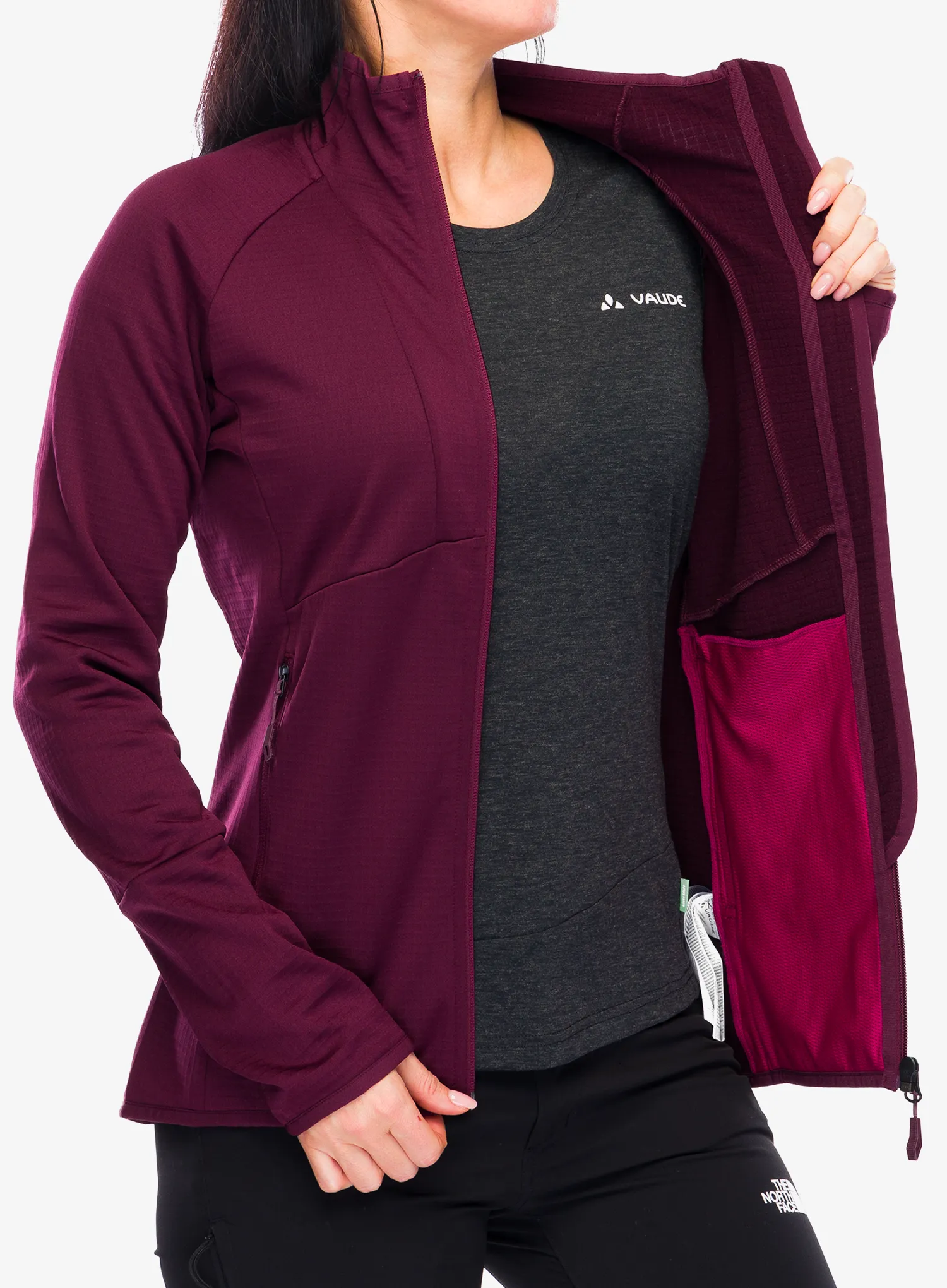 Ženska jakna od flisa Vaude Monviso Fleece FZ Jacket II - cassis