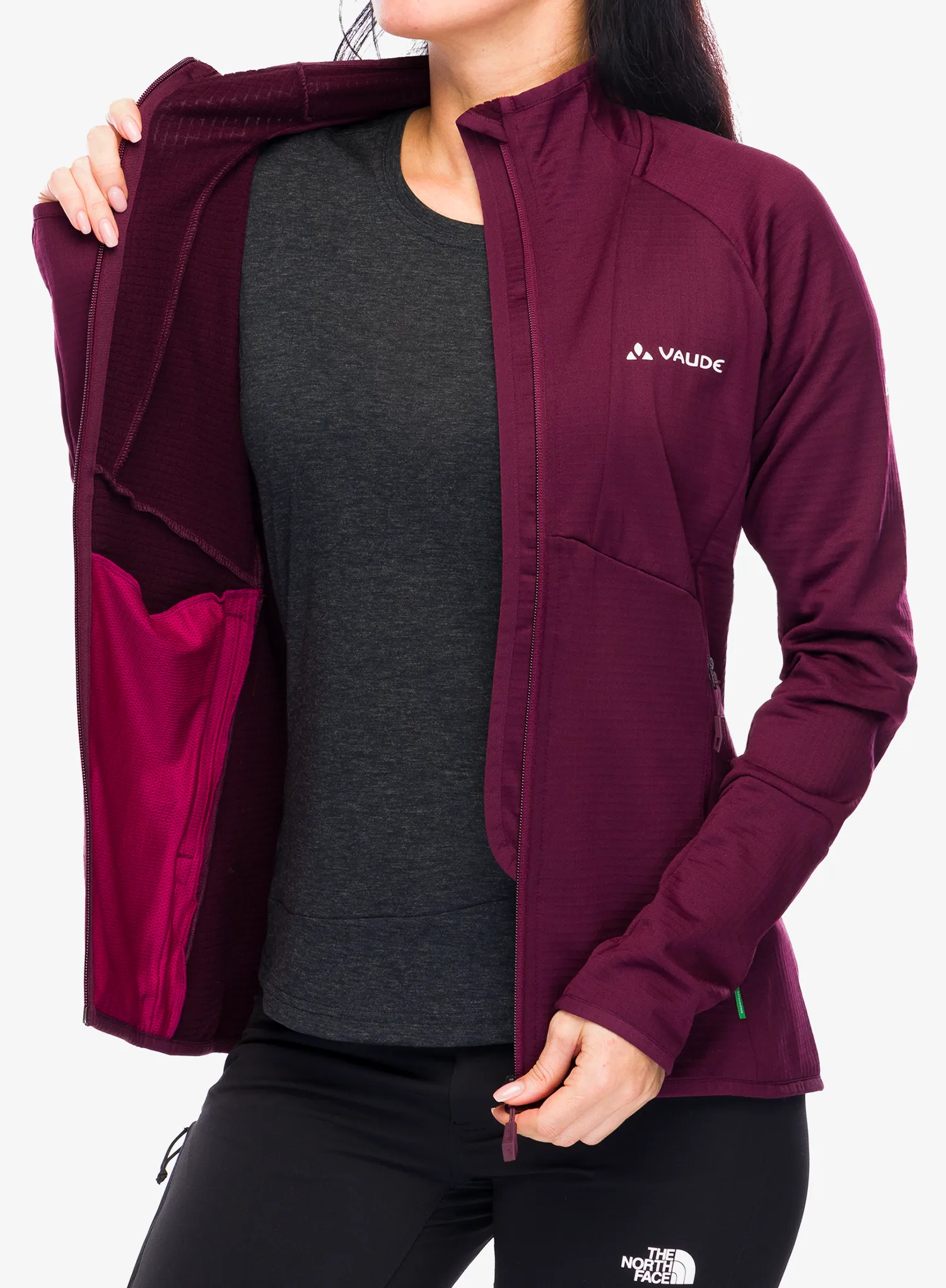 Ženska jakna od flisa Vaude Monviso Fleece FZ Jacket II - cassis