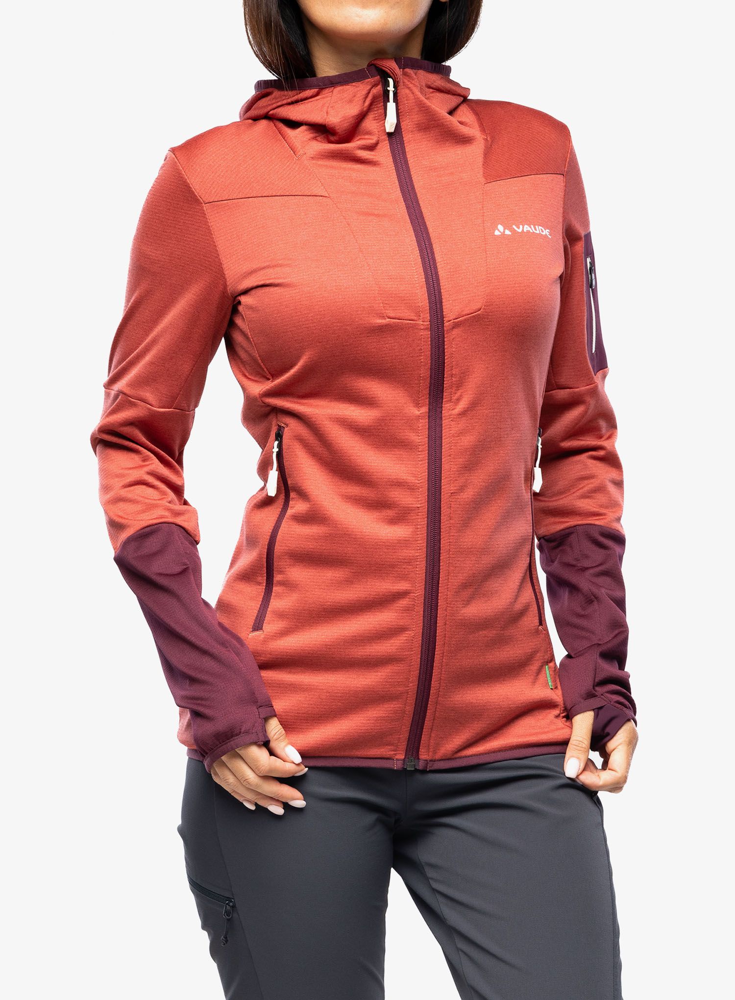 Ženska dukserica od flisa Vaude Monviso Fleece Jacket II - brick