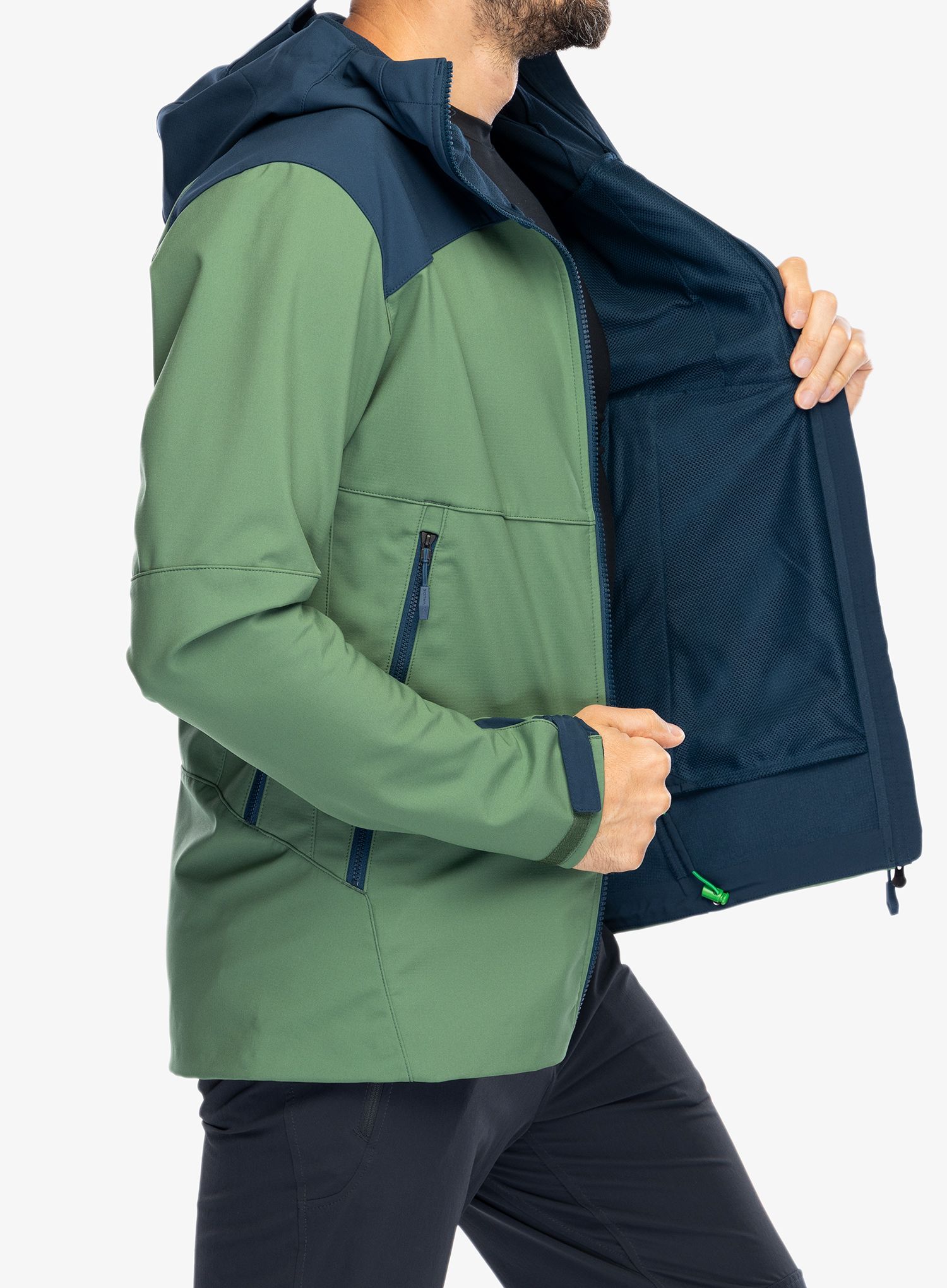 Softshell jakna Vaude Roccia Softshell Jacket II - woodland/dark sea
