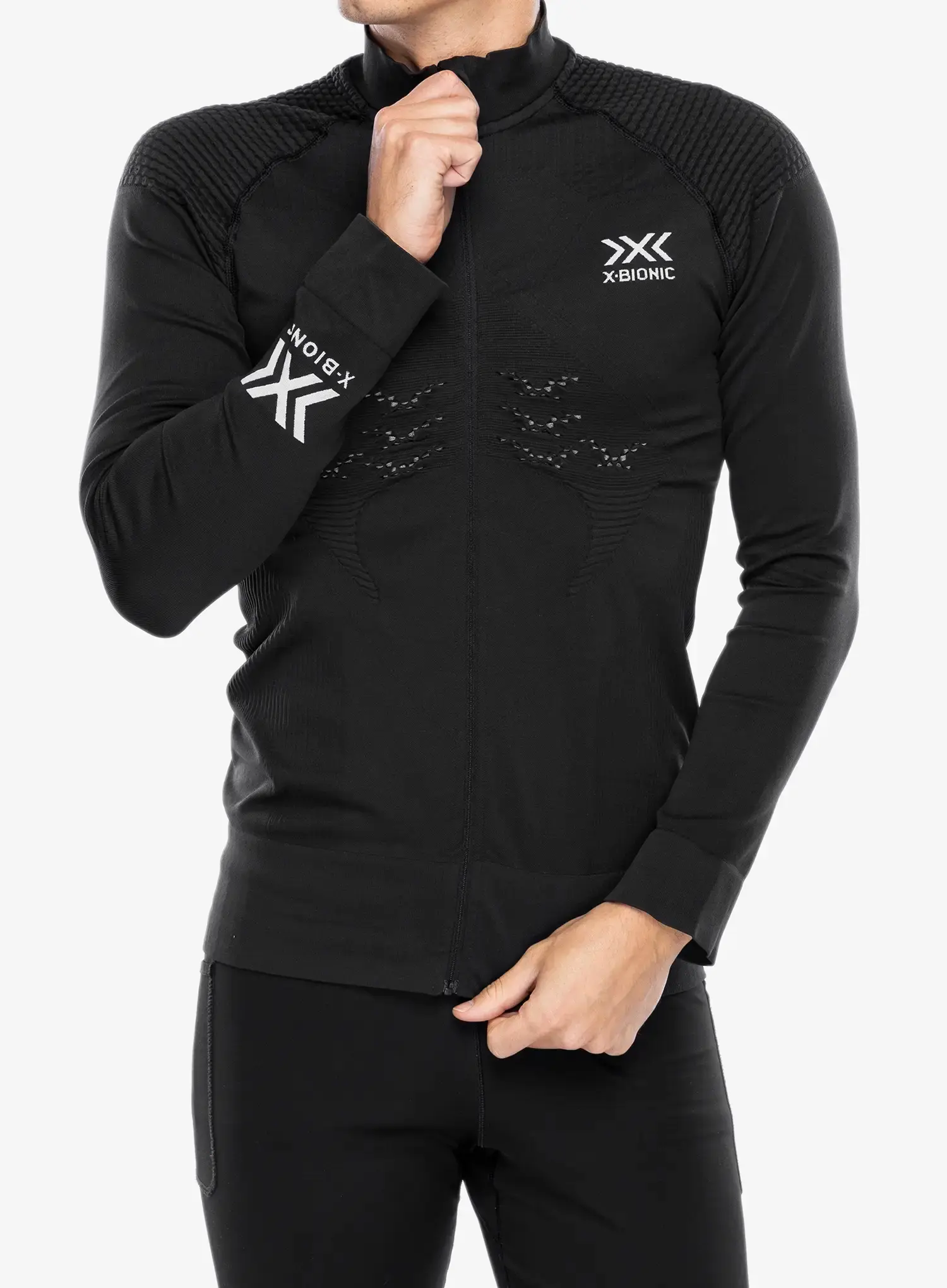 Dukserica na otkopčavanje X-Bionic Energizer 4.0 Transmission Layer Full Zip - opal black/arctic white