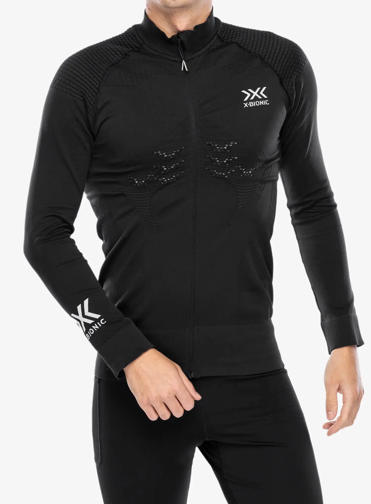 Dukserica na otkopčavanje X-Bionic Energizer 4.0 Transmission Layer Full Zip - opal black/arctic white