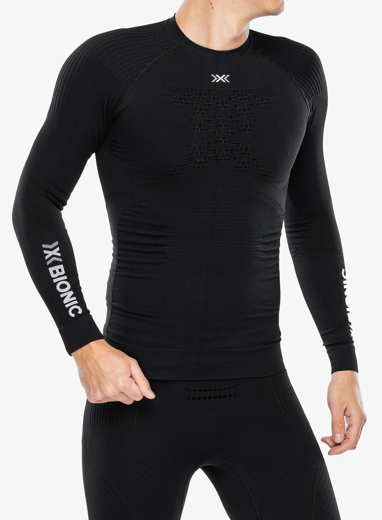 Termoaktivna dukserica X-Bionic Energy Accumulator 4.0 Shirt Round Neck - opal black/arctic white