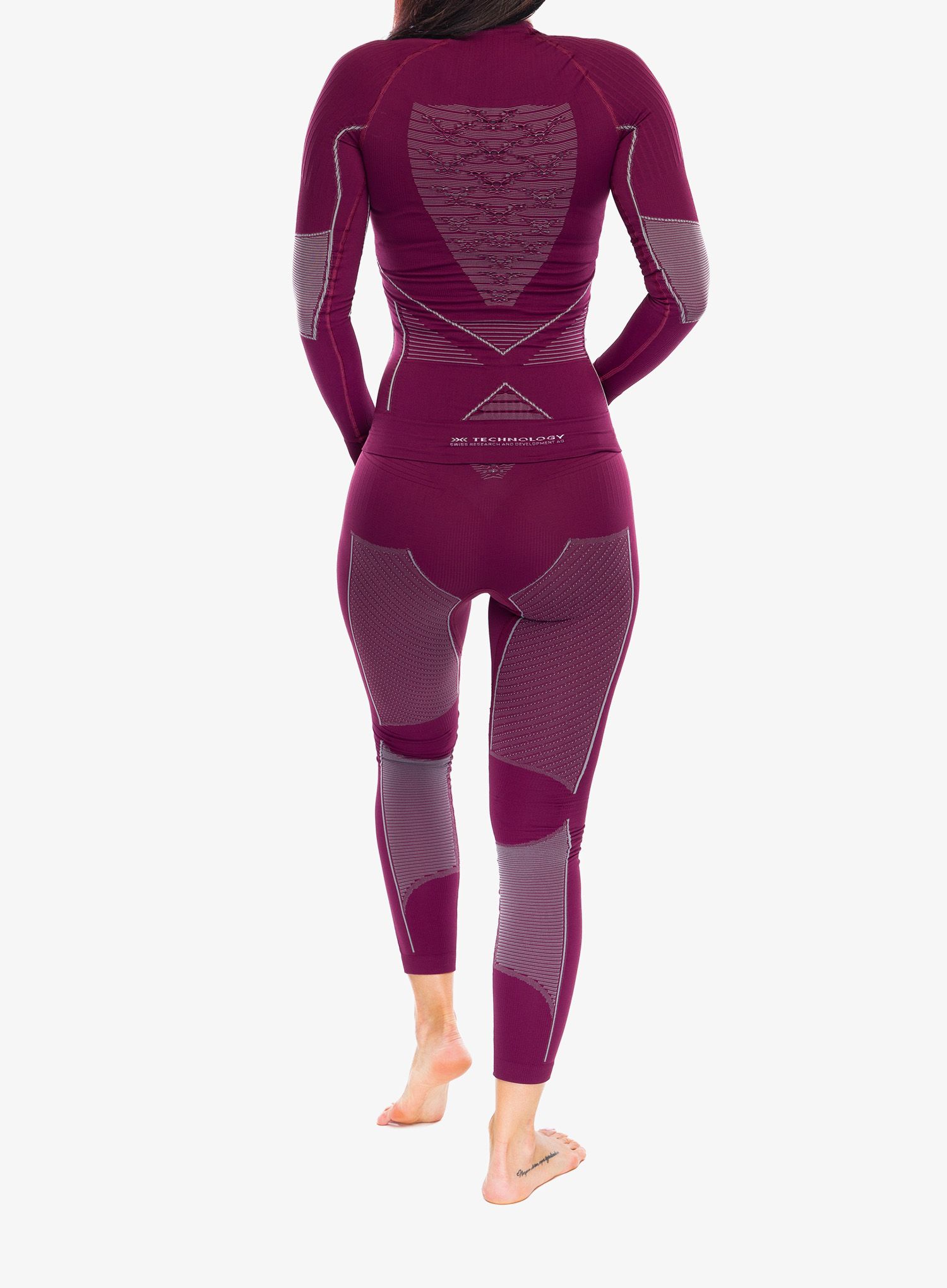 Ženska dukserica X-Bionic Energy Accumulator 4.0 Shirt Round Neck - plum/pearl grey