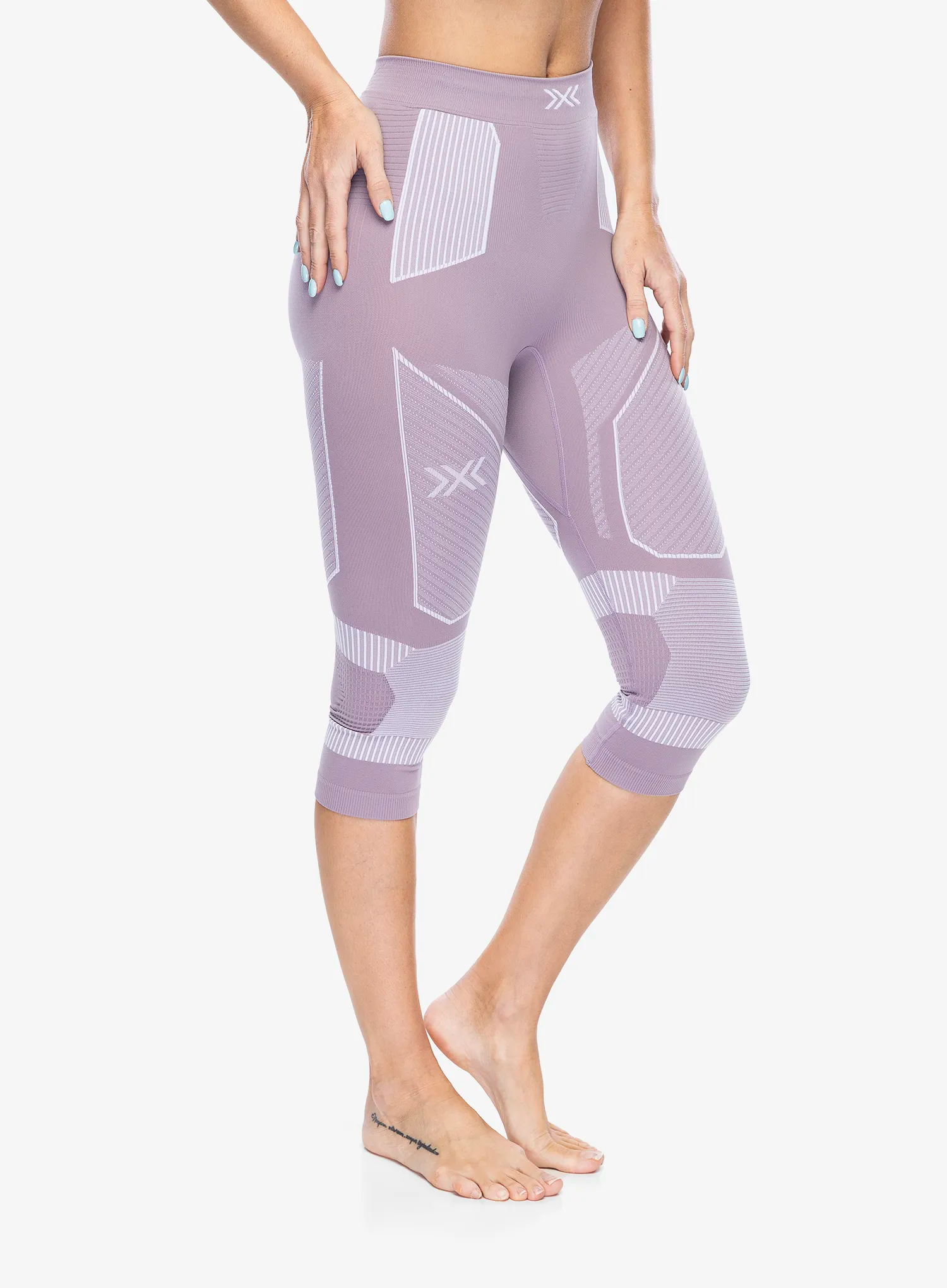 Ženske termo tajice X-Bionic Energy Accumulator Light Pants 3/4 - lavender/arctic white