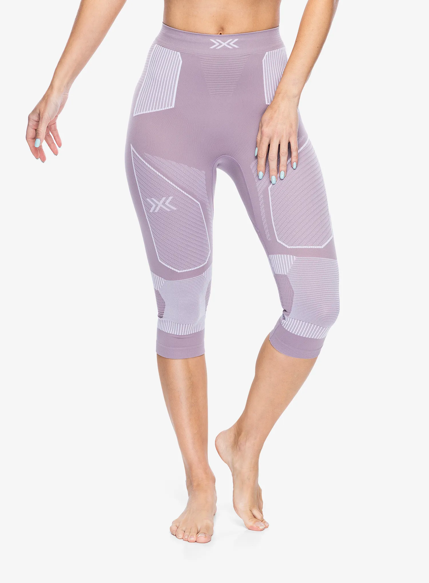 Ženske termo tajice X-Bionic Energy Accumulator Light Pants 3/4 - lavender/arctic white