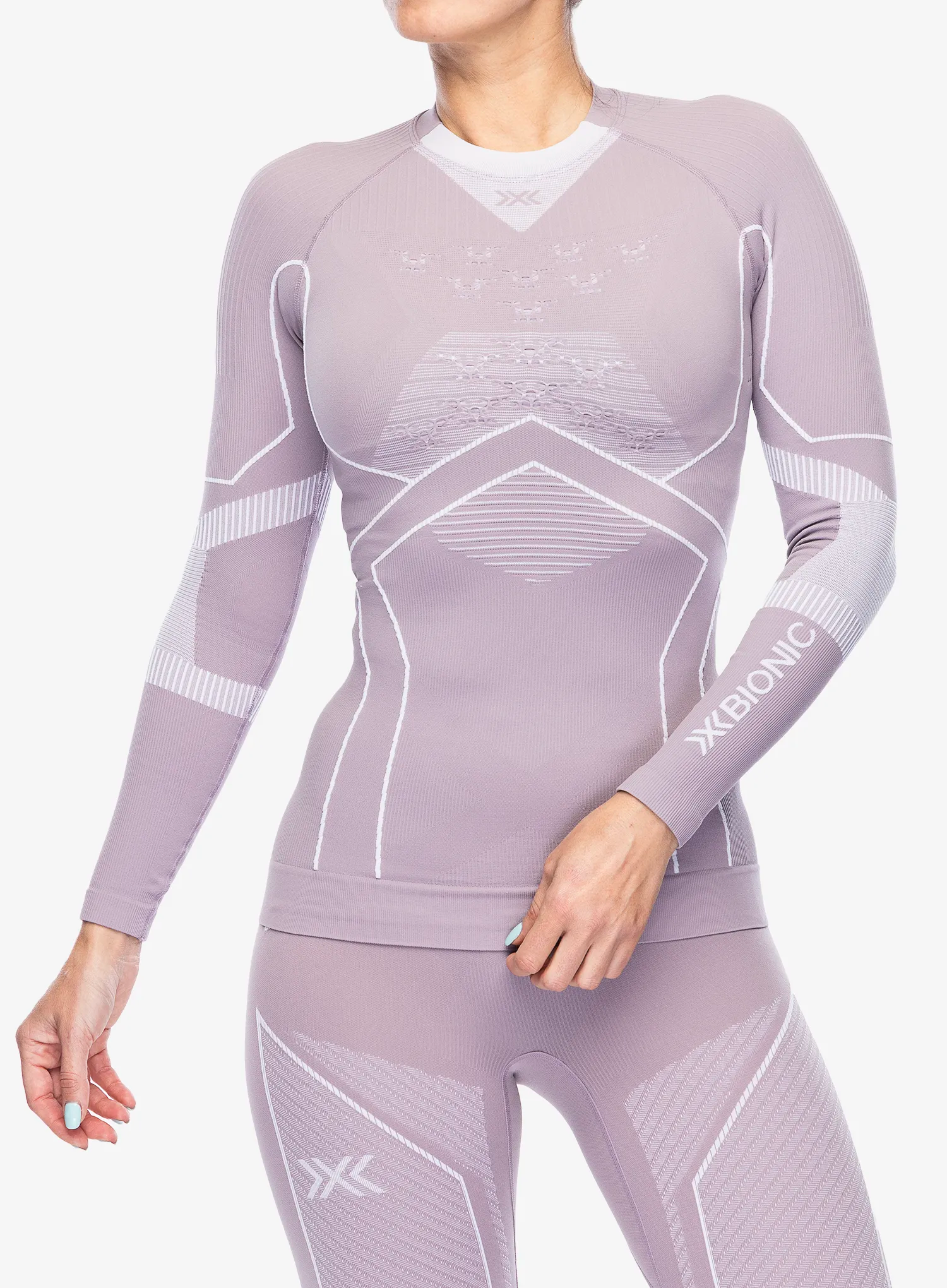 Ženska termoaktivna dukserica X-Bionic Energy Accumulator Light Shirt LS - lavender/arctic white