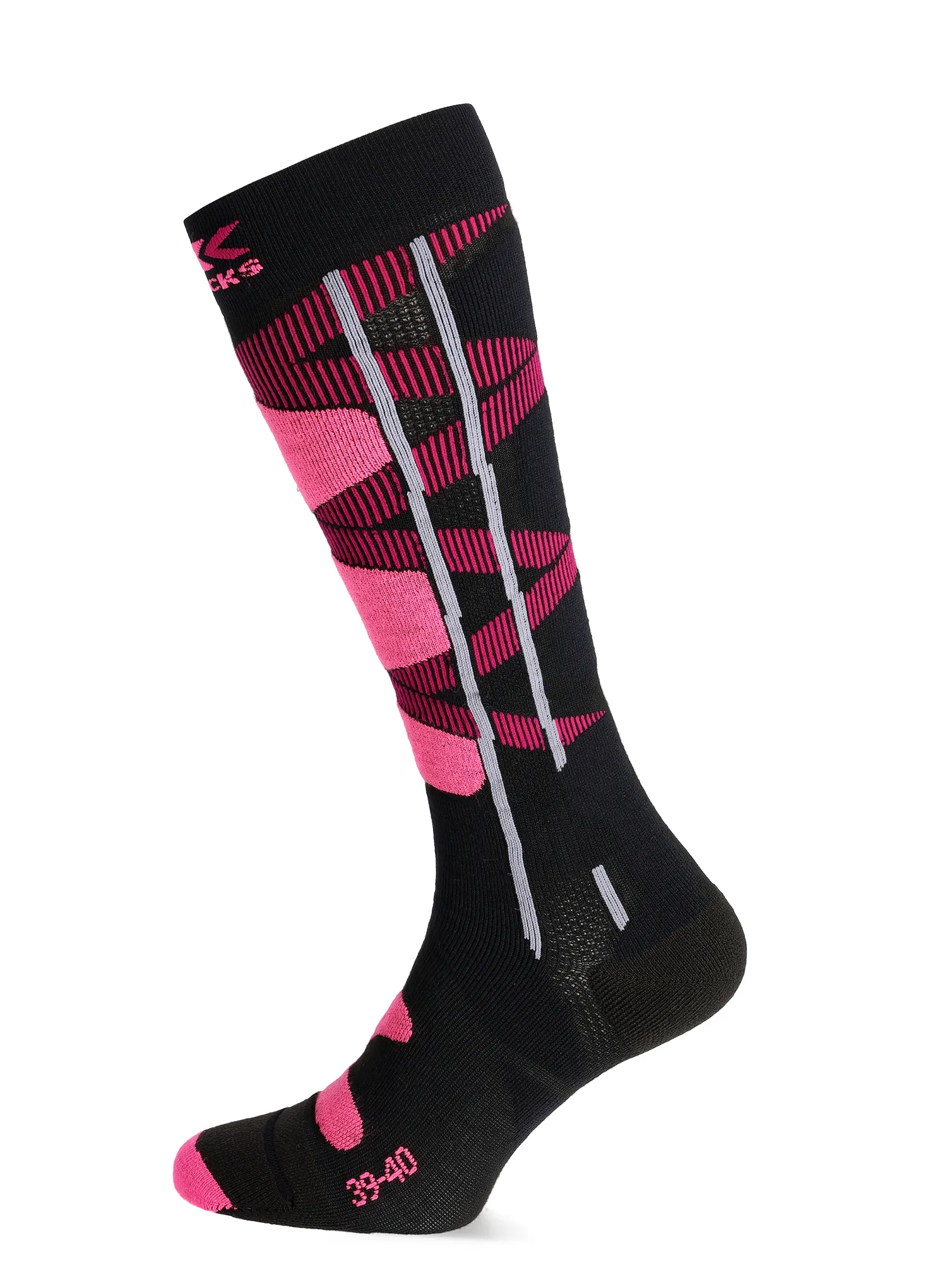 Ženske skijaške čarape X-Socks Ski Control 4.0 - opal black/magnolia purple
