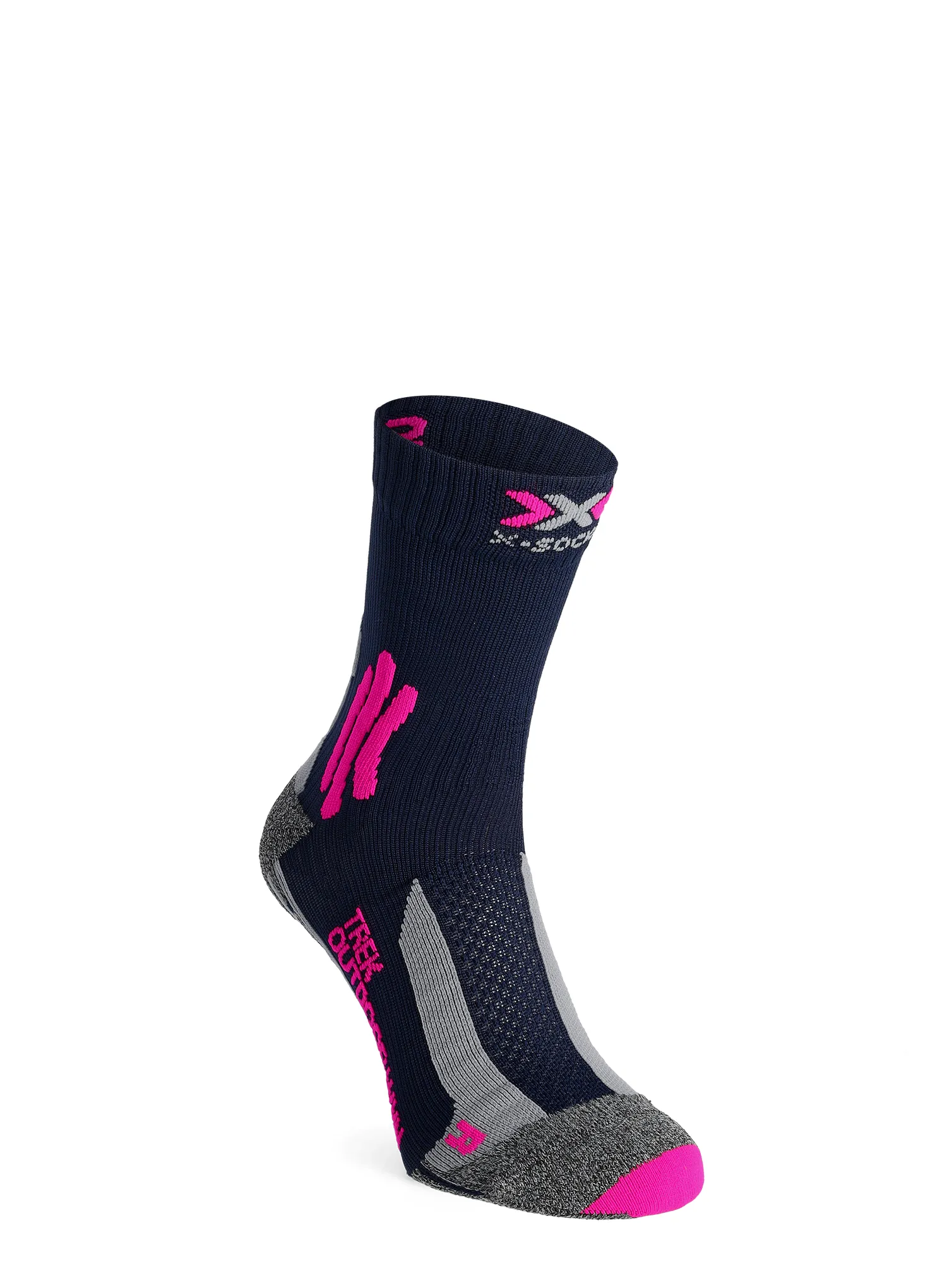 Ženske trekking čarape X-Socks Trek Outdoor - m.blue/pink/lt grey melange