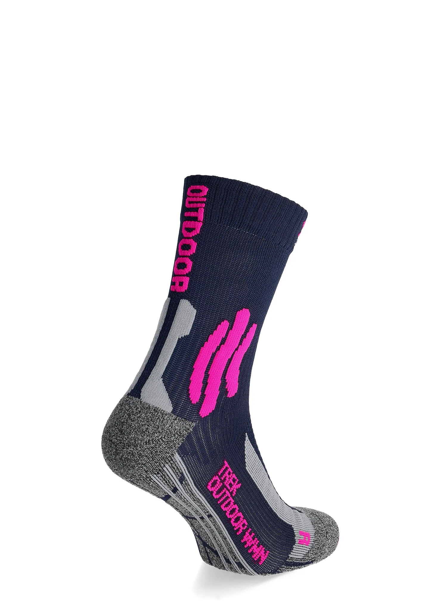 Ženske trekking čarape X-Socks Trek Outdoor - m.blue/pink/lt grey melange