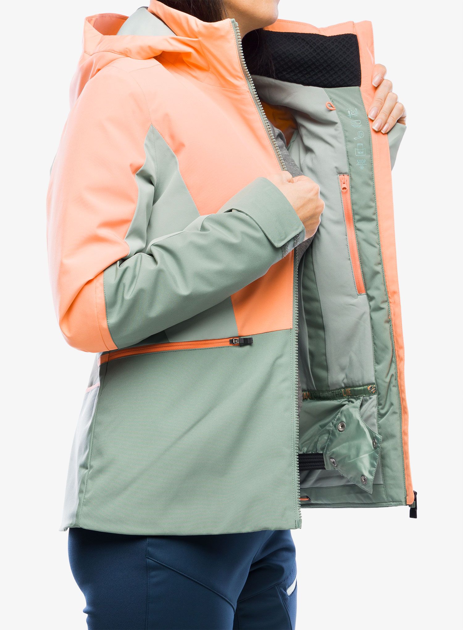 Ženska skijaška jakna Ziener Taimi - vibrant peach