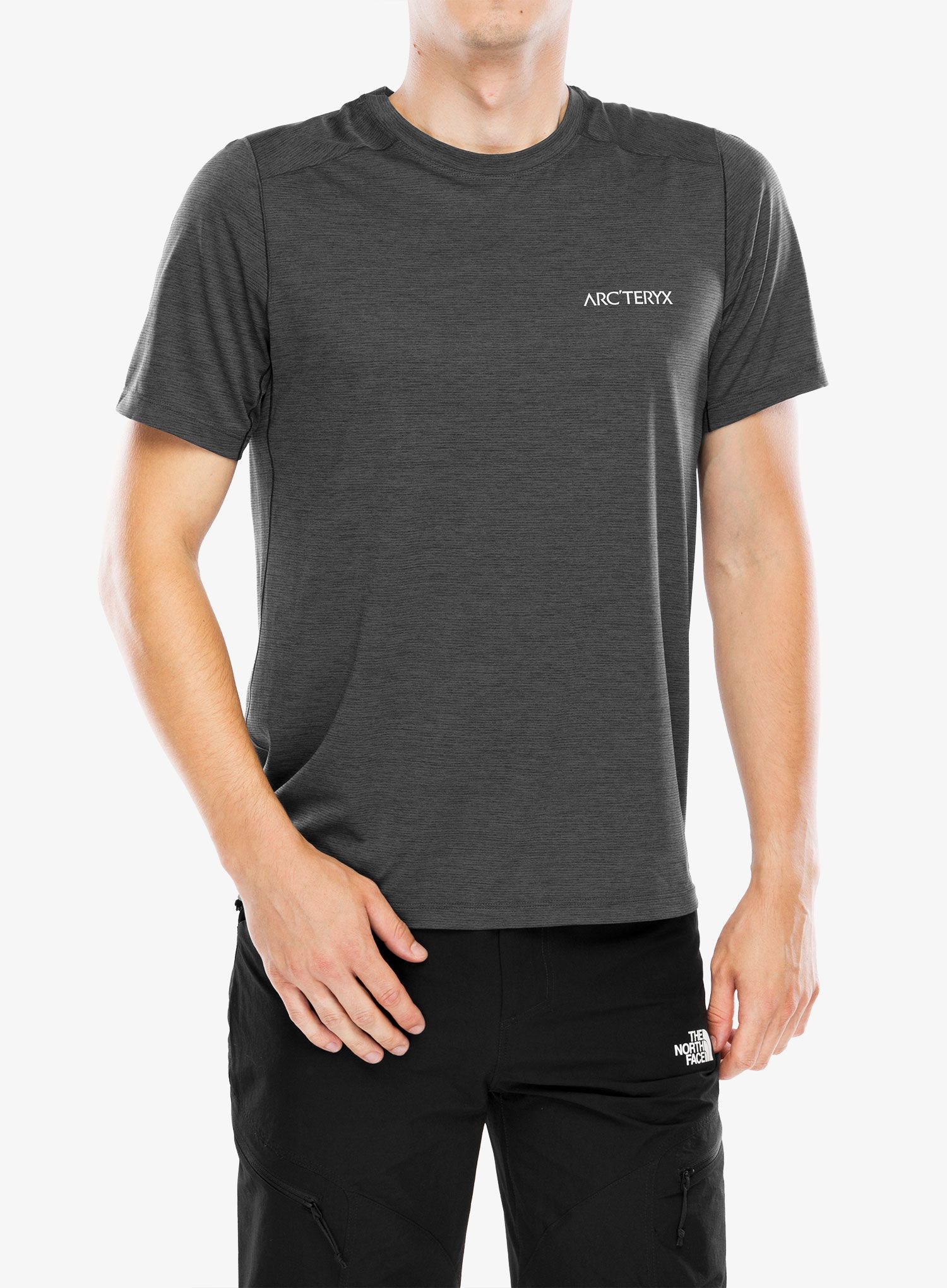 Majica za trčanje Arcteryx Cormac ArcBird Logo SS - black heather