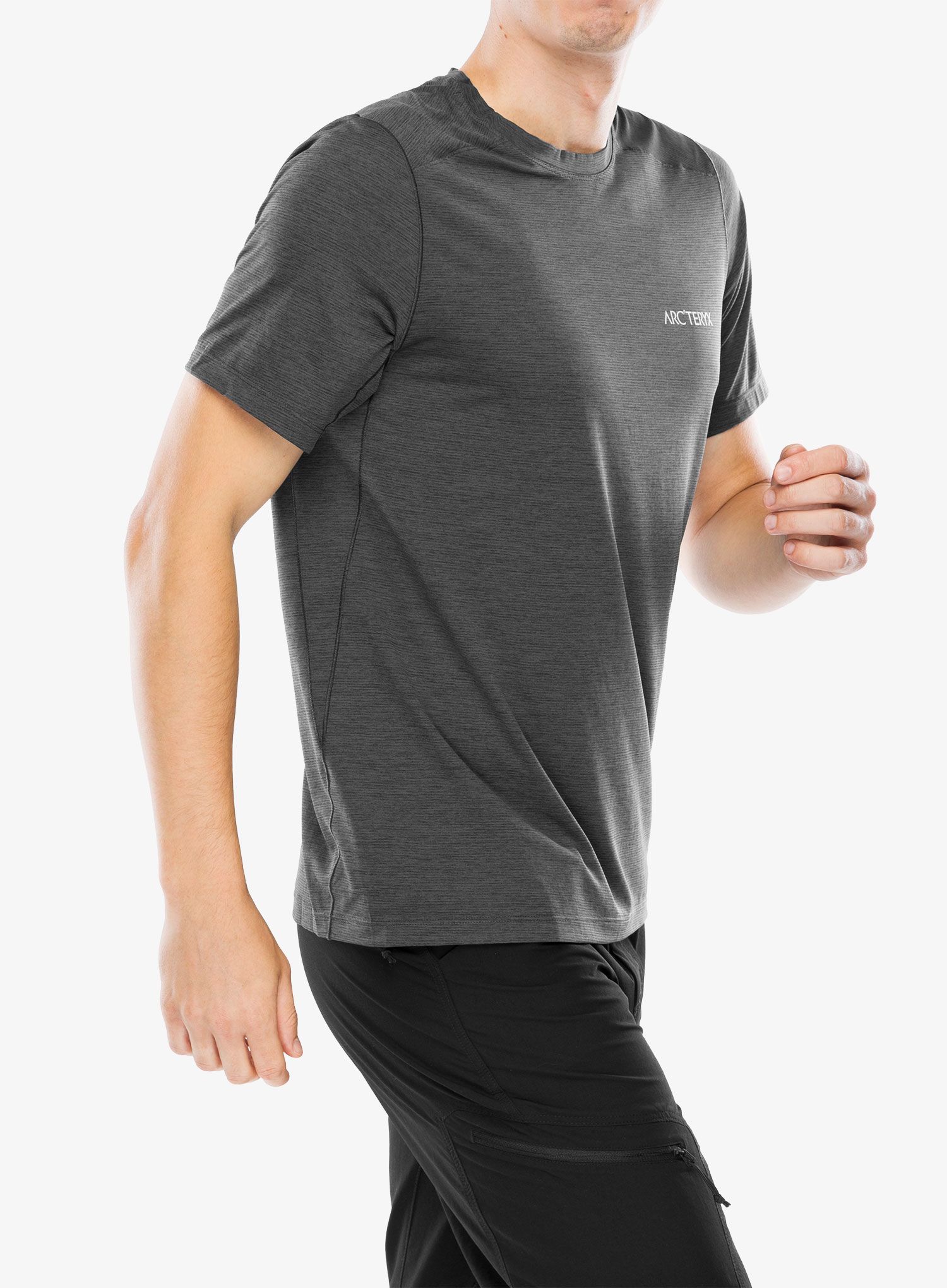 Majica za trčanje Arcteryx Cormac ArcBird Logo SS - black heather