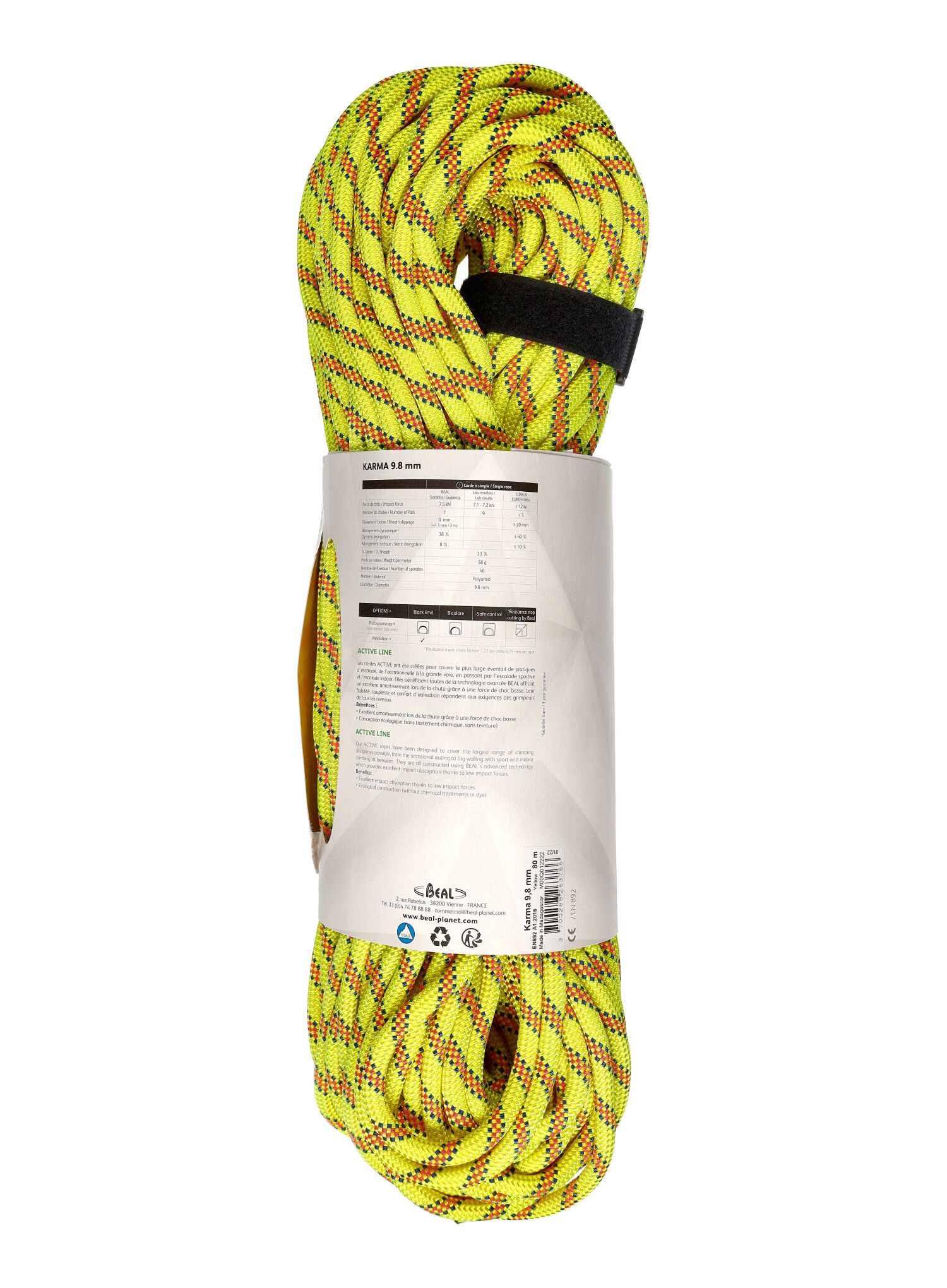 Dinamičko uže Beal Karma 9,8 mm 80 m - yellow